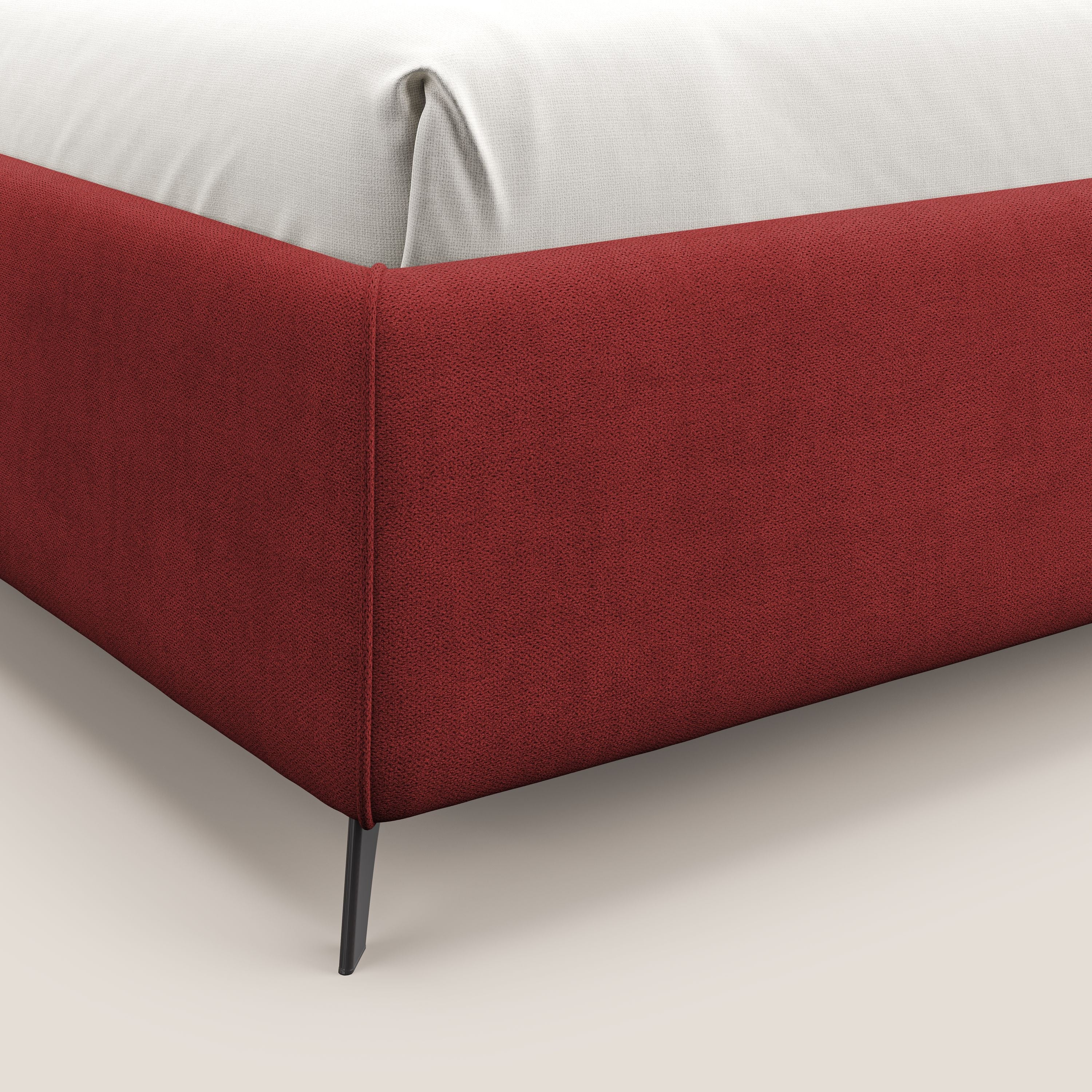 Sara sommier con giroletto contenitore in tessuto impermeabile T02 rosso - divani.store