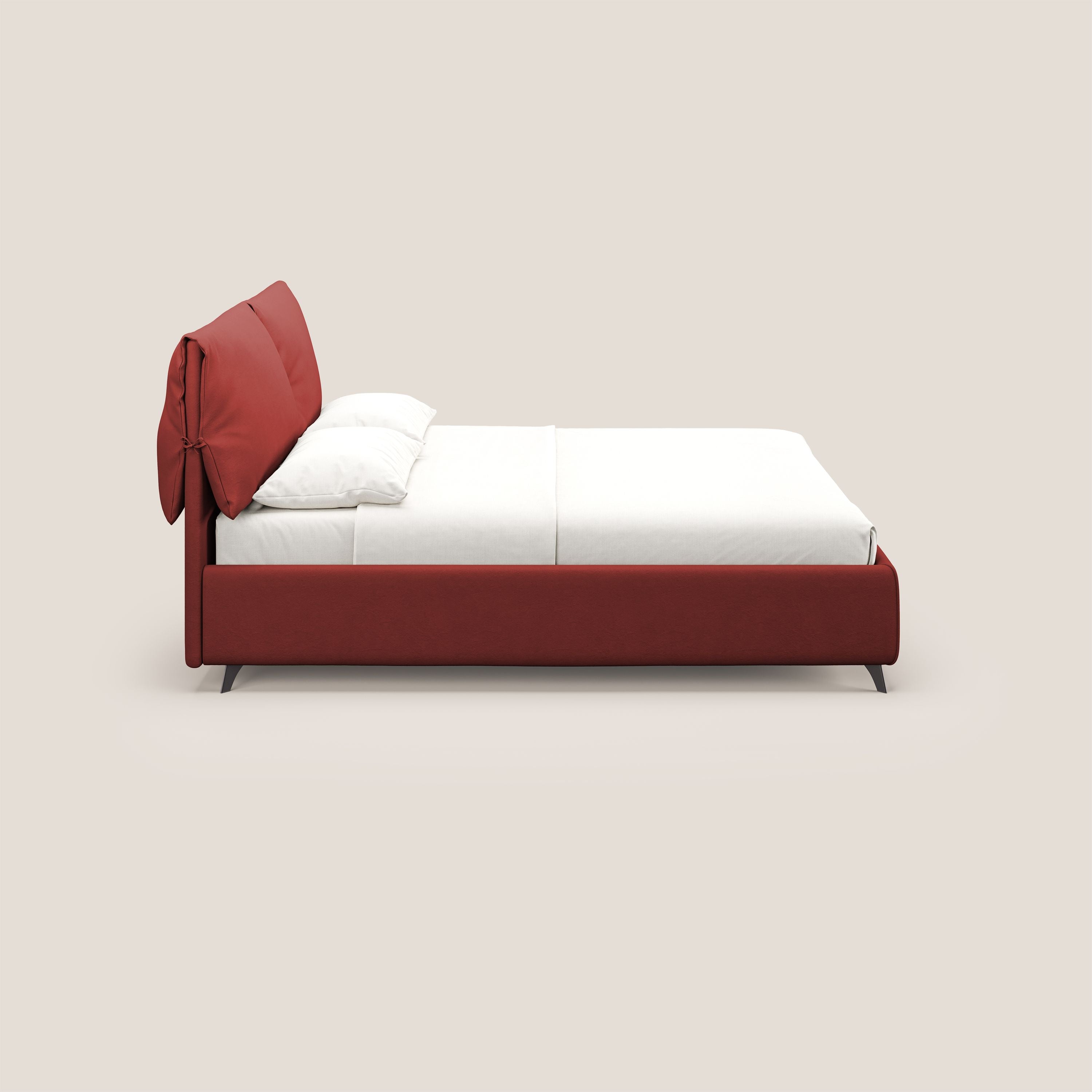 Susan letto imbottito contenitore completamente sfoderabile in microfibra smacchiabile T11 rosso - divani.store