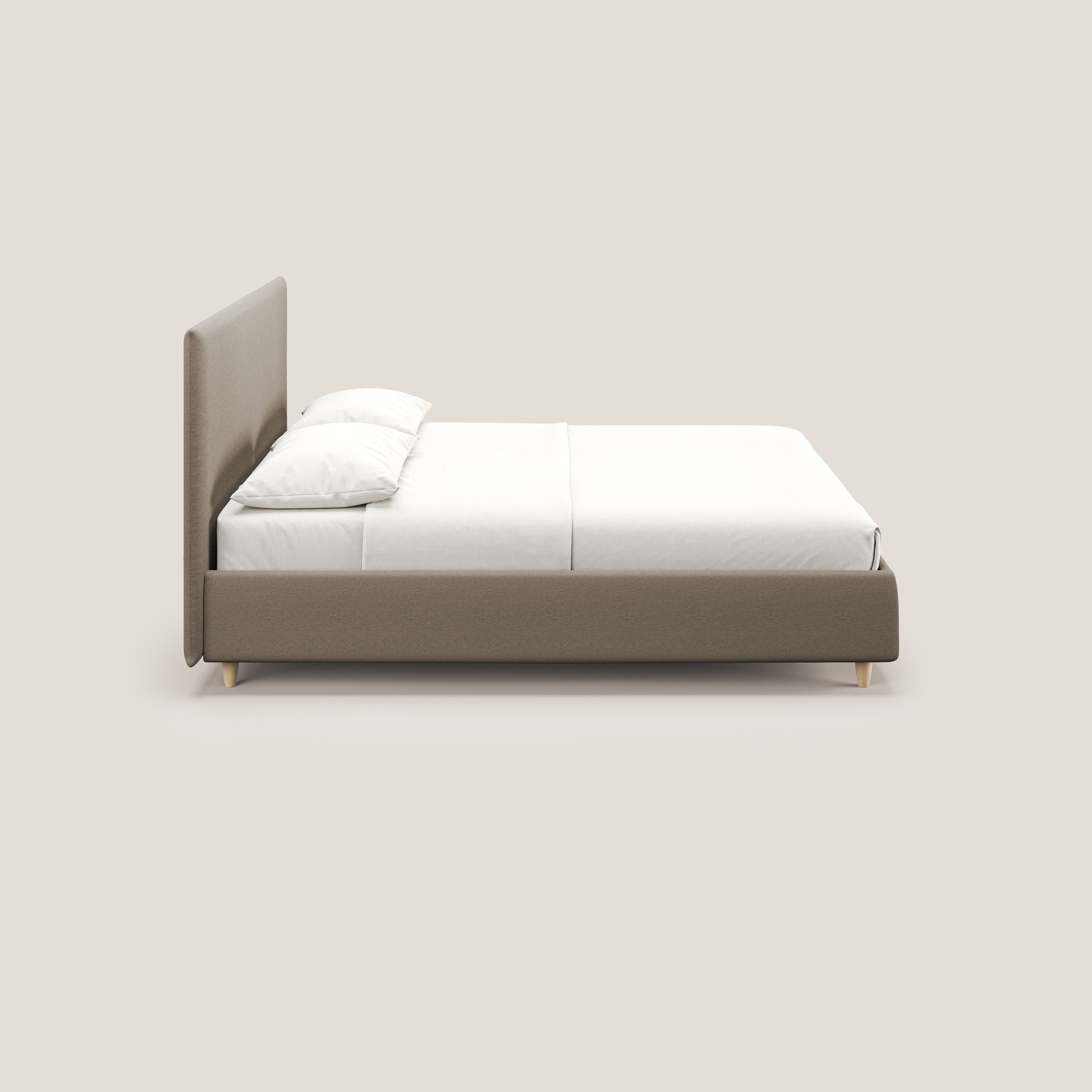 Teresa letto contenitore e sfoderabile in tessuto misto cotone impermeabile T13 beige - divani.store