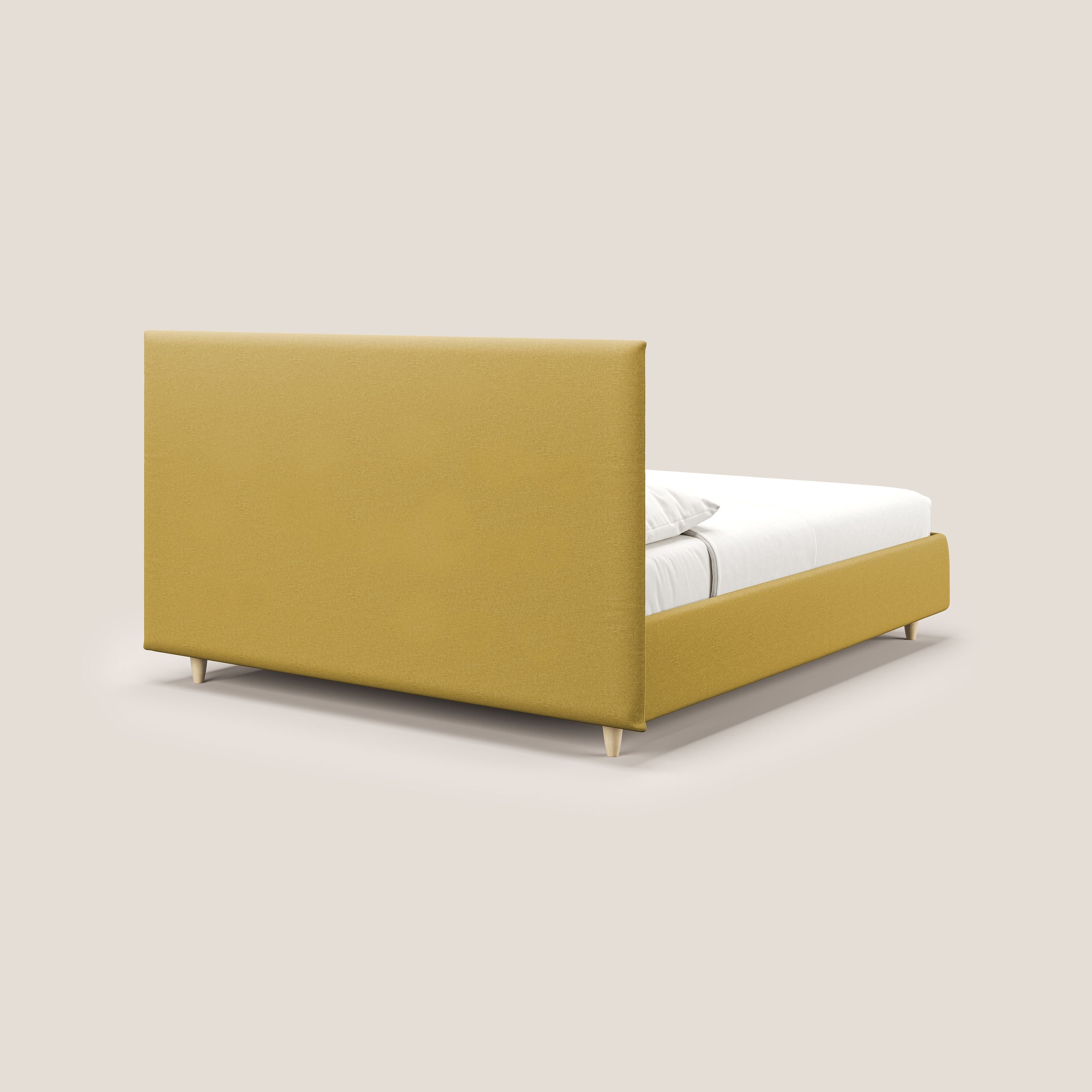 Teresa letto contenitore e sfoderabile in tessuto misto cotone impermeabile T13 giallo - divani.store