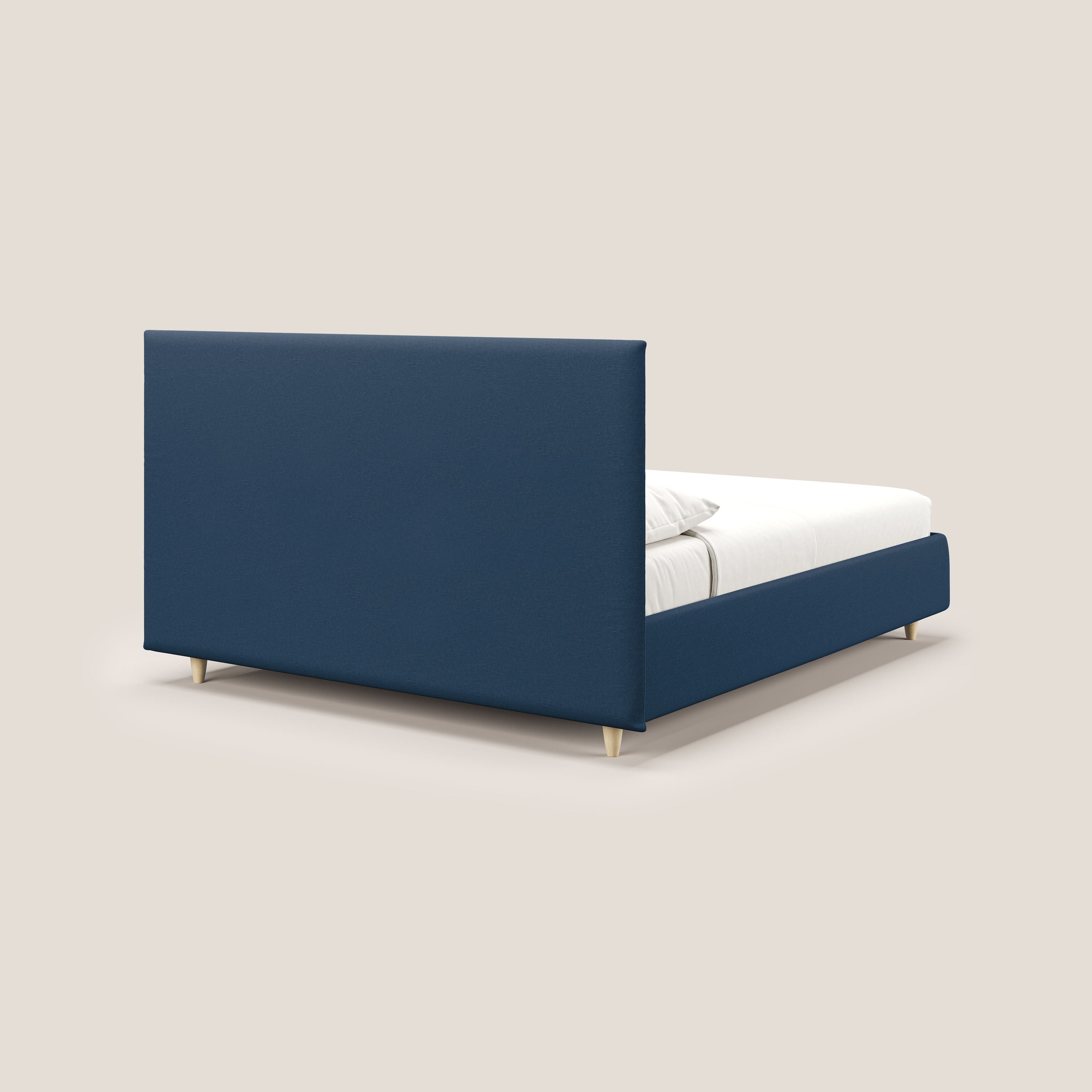 Teresa letto contenitore e sfoderabile in tessuto misto cotone impermeabile T13 blu - divani.store