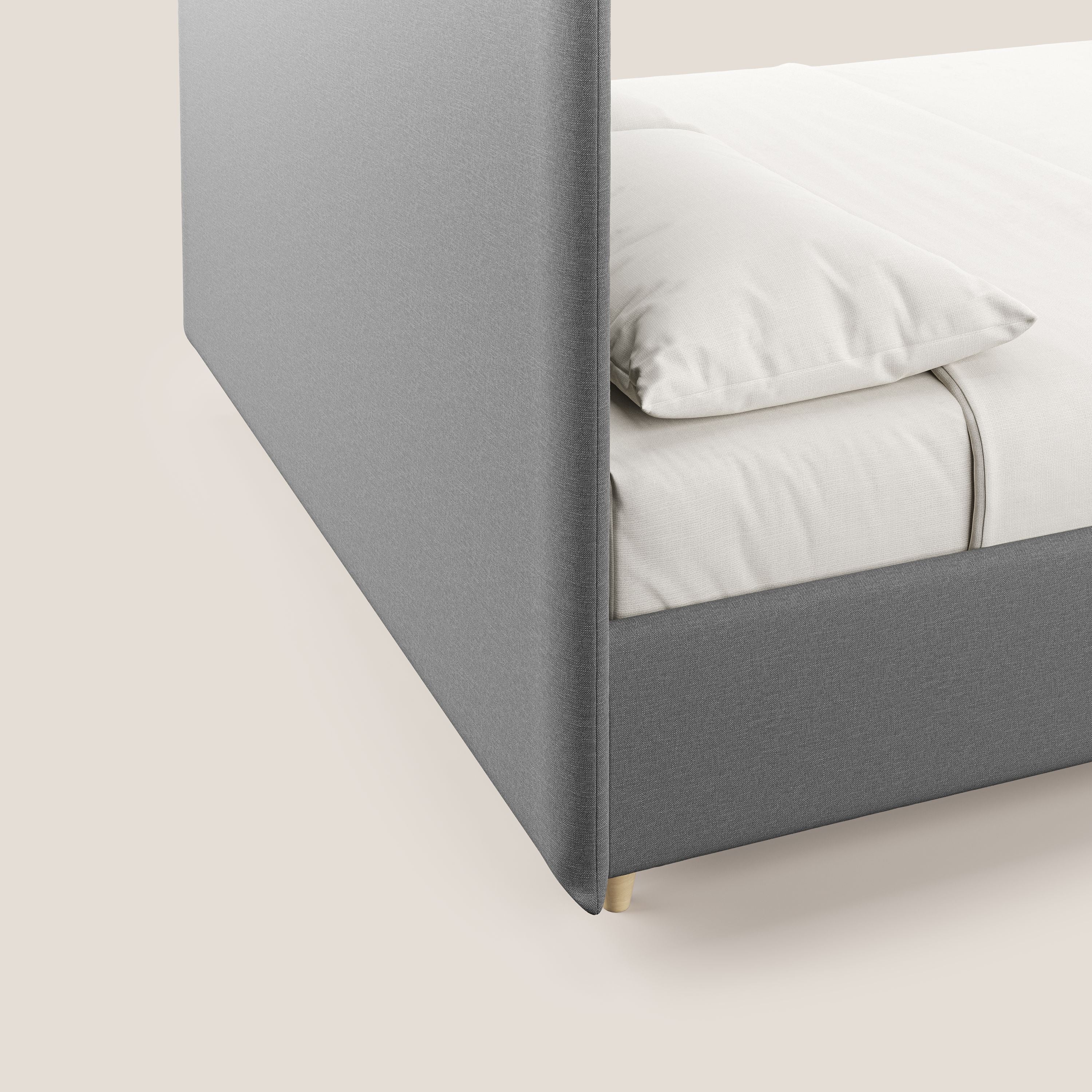 Teresa letto contenitore e sfoderabile in tessuto misto cotone impermeabile T13 grigio - divani.store