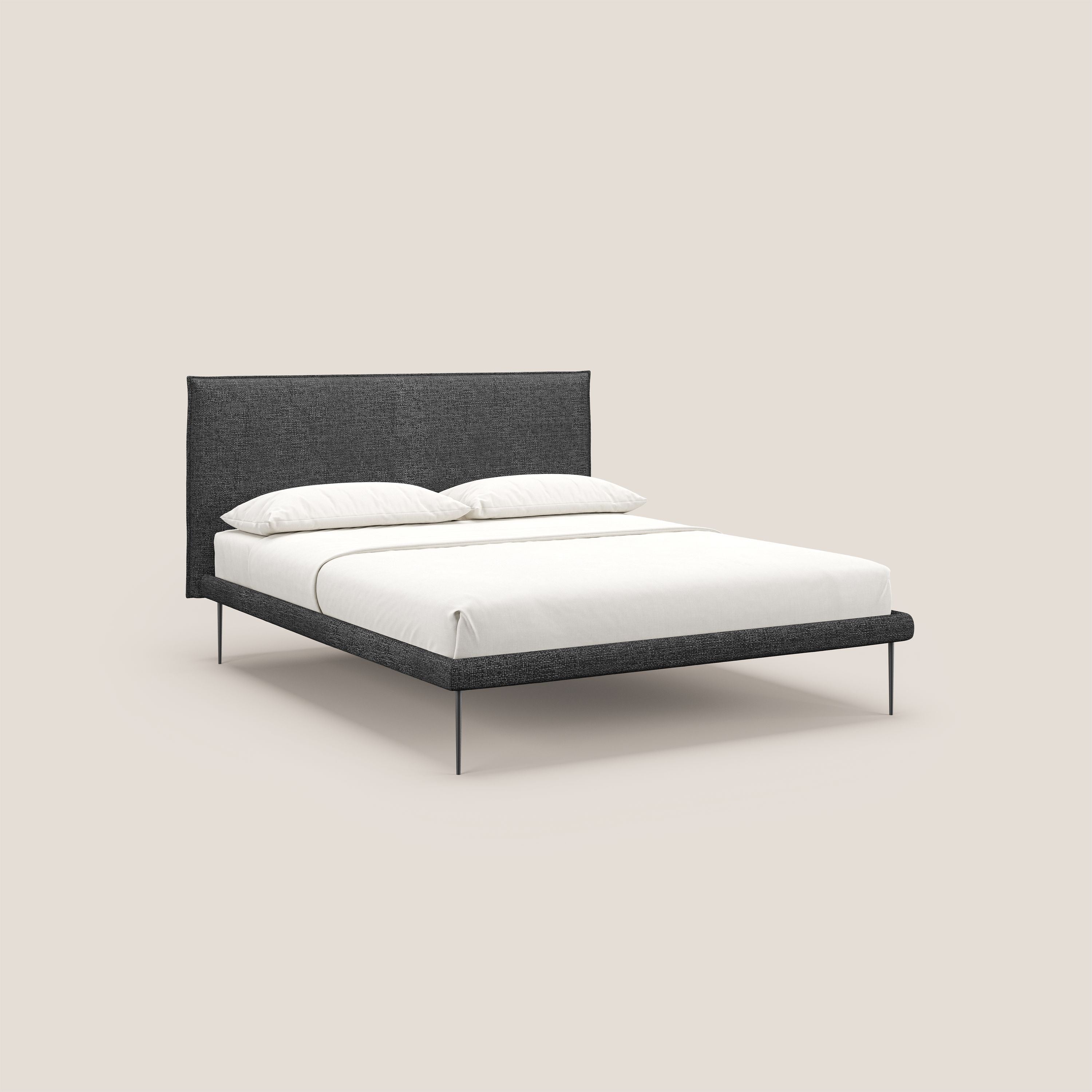 Theo letto imbottito moderno sfoderabile con piedi alti in metallo in tessuto impermeabile T10 antracite - divani.store