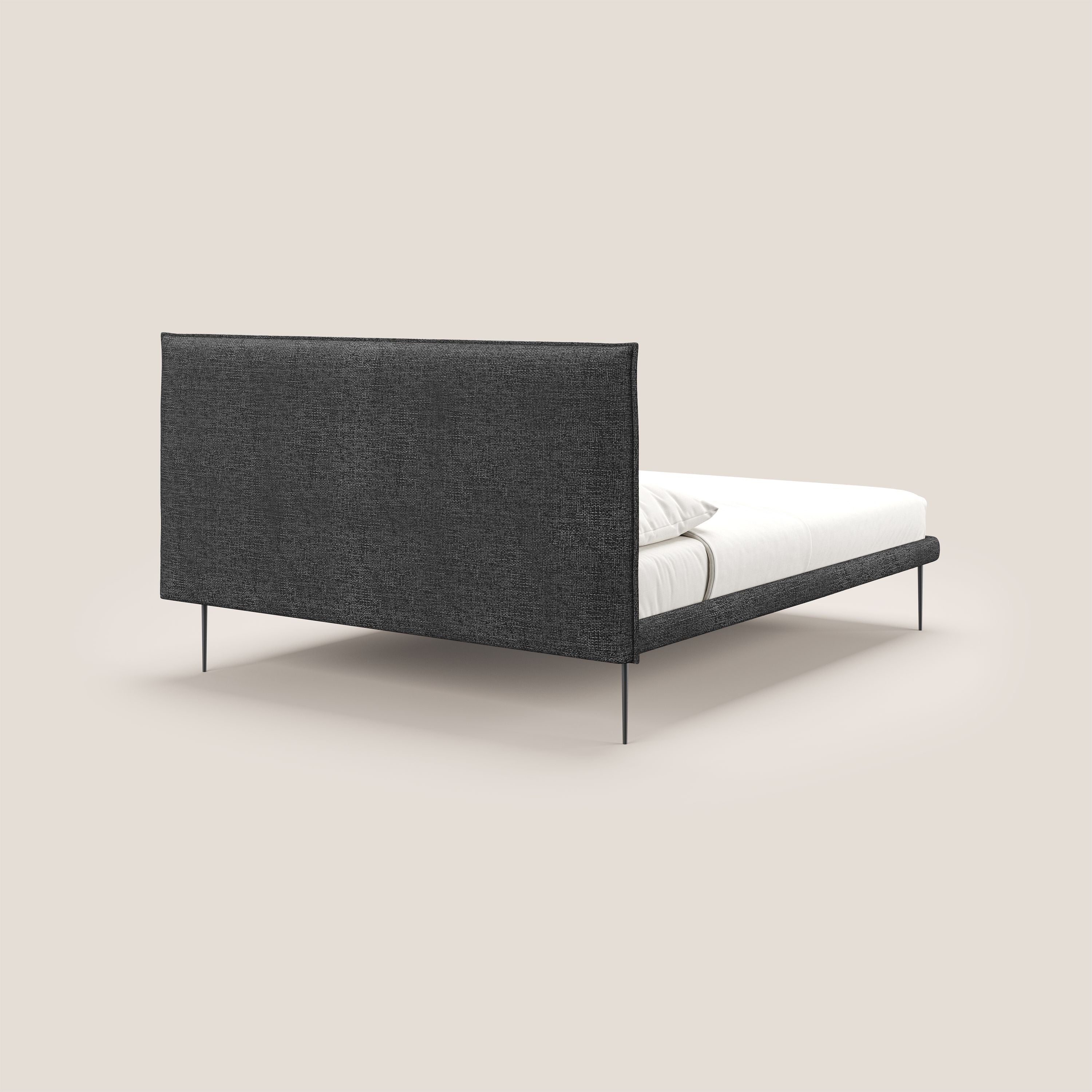 Theo letto imbottito moderno sfoderabile con piedi alti in metallo in tessuto impermeabile T10 antracite - divani.store