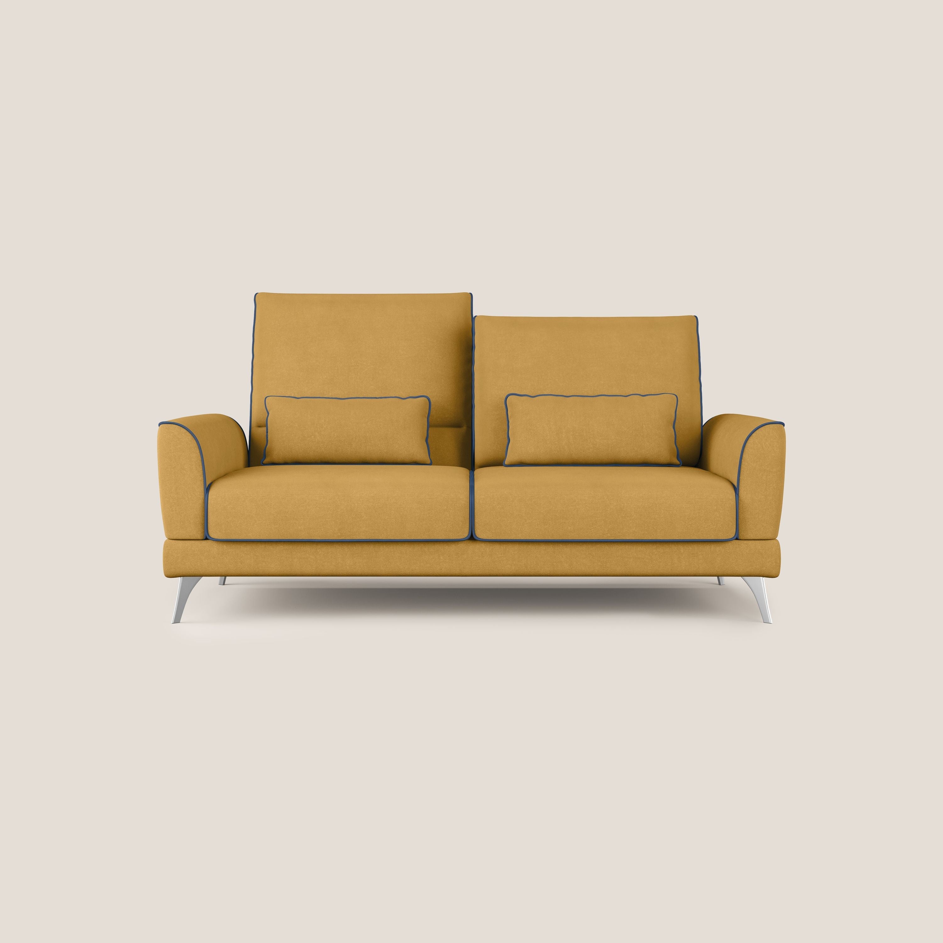 Tommy Divano relax bicolore con schienali traslanti in microfibra smacchiabile T11 giallo - blu - divani.store