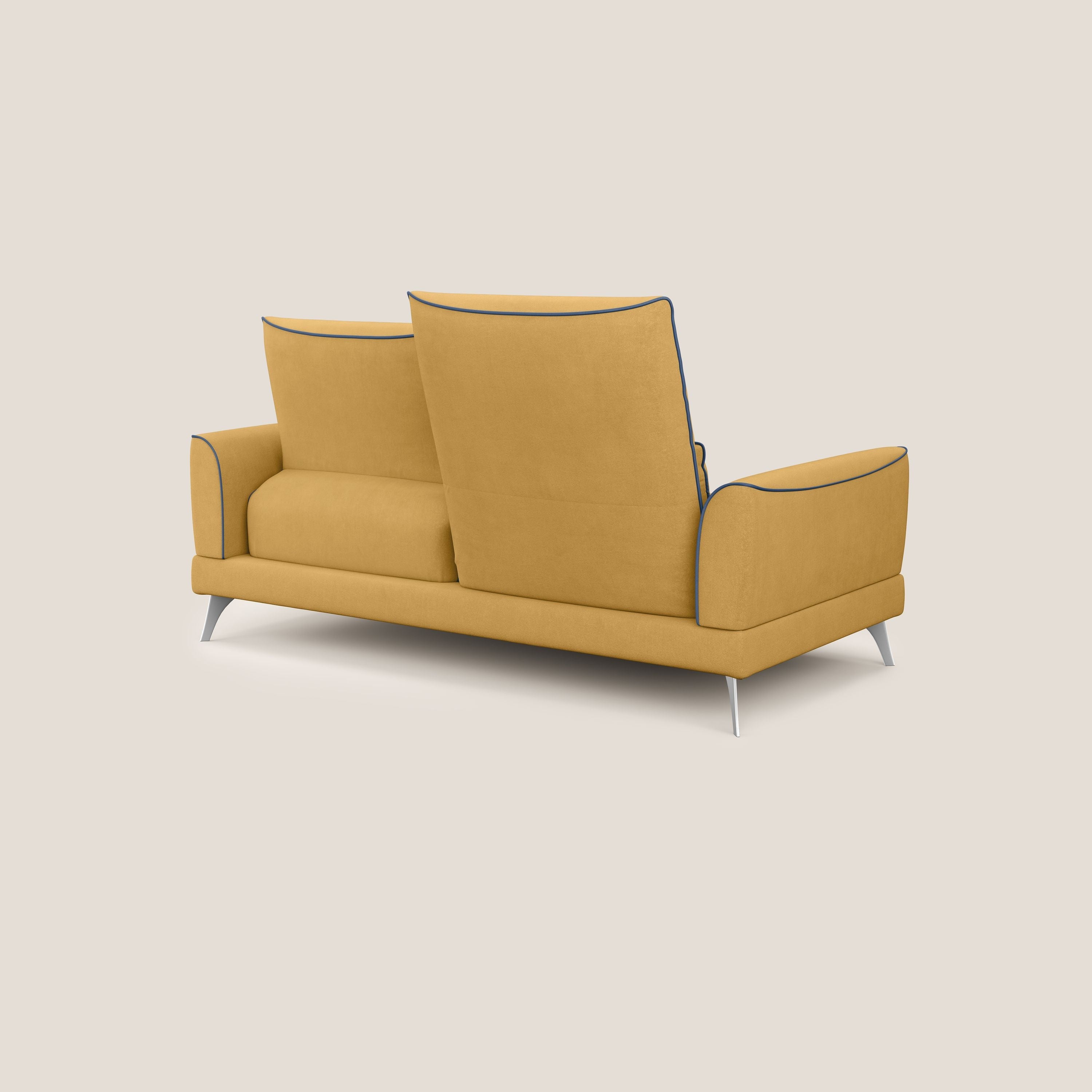 Tommy Divano relax bicolore con schienali traslanti in microfibra smacchiabile T11 giallo - blu - divani.store