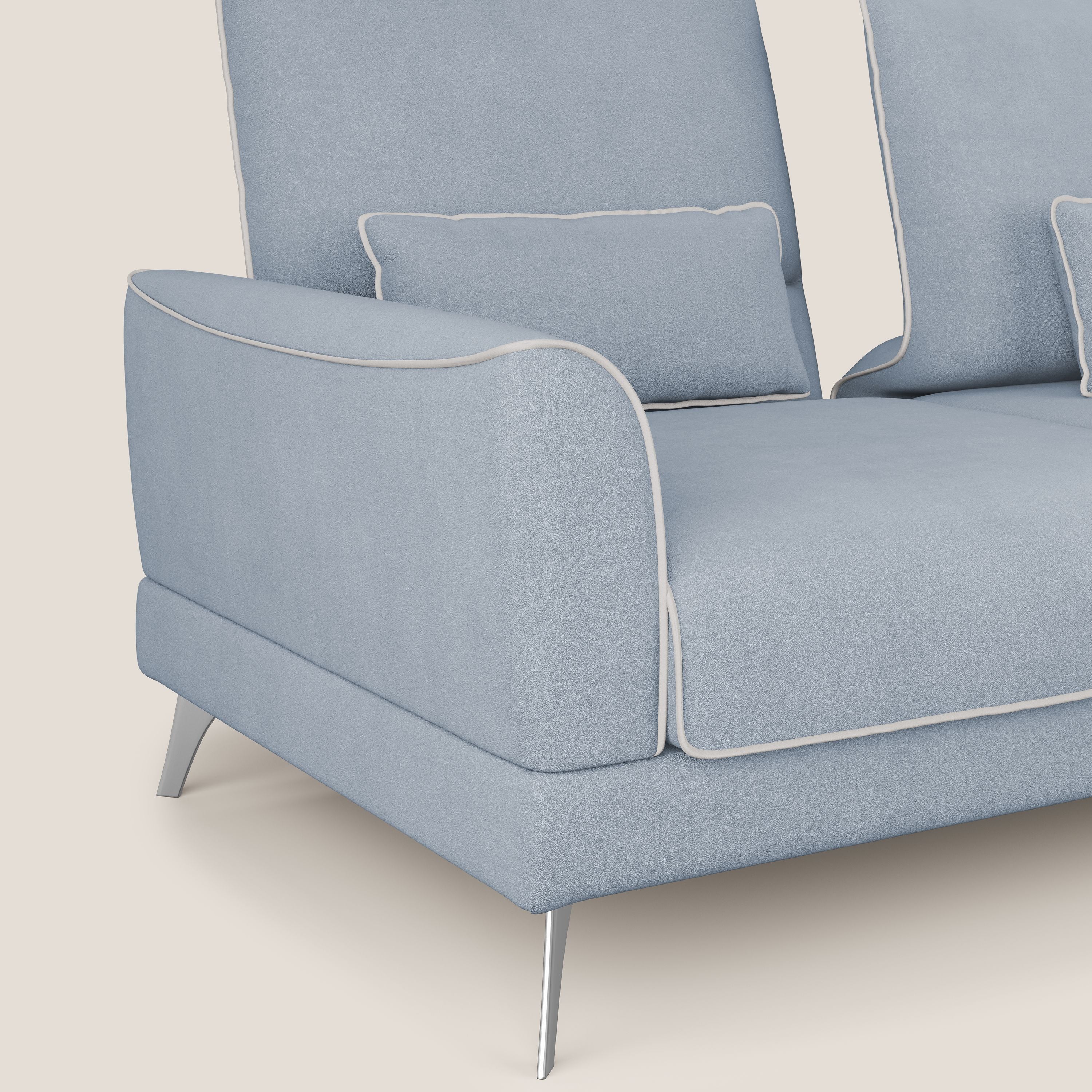 Tommy Divano relax bicolore con schienali traslanti in microfibra smacchiabile T11 carta da zucchero - bianco - divani.store