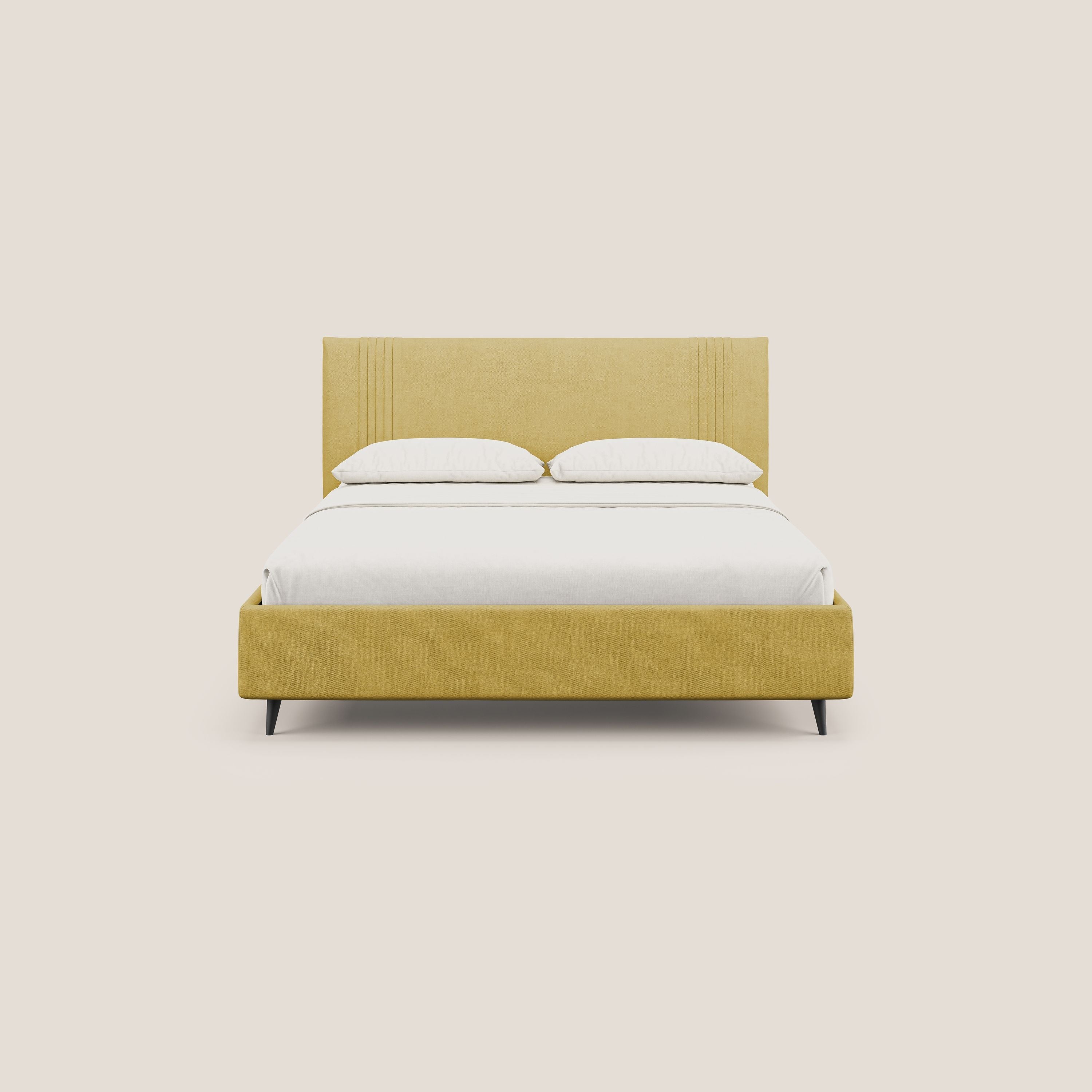 Yvonne letto contenitore in morbido tessuto impermeabile T02 giallo - divani.store