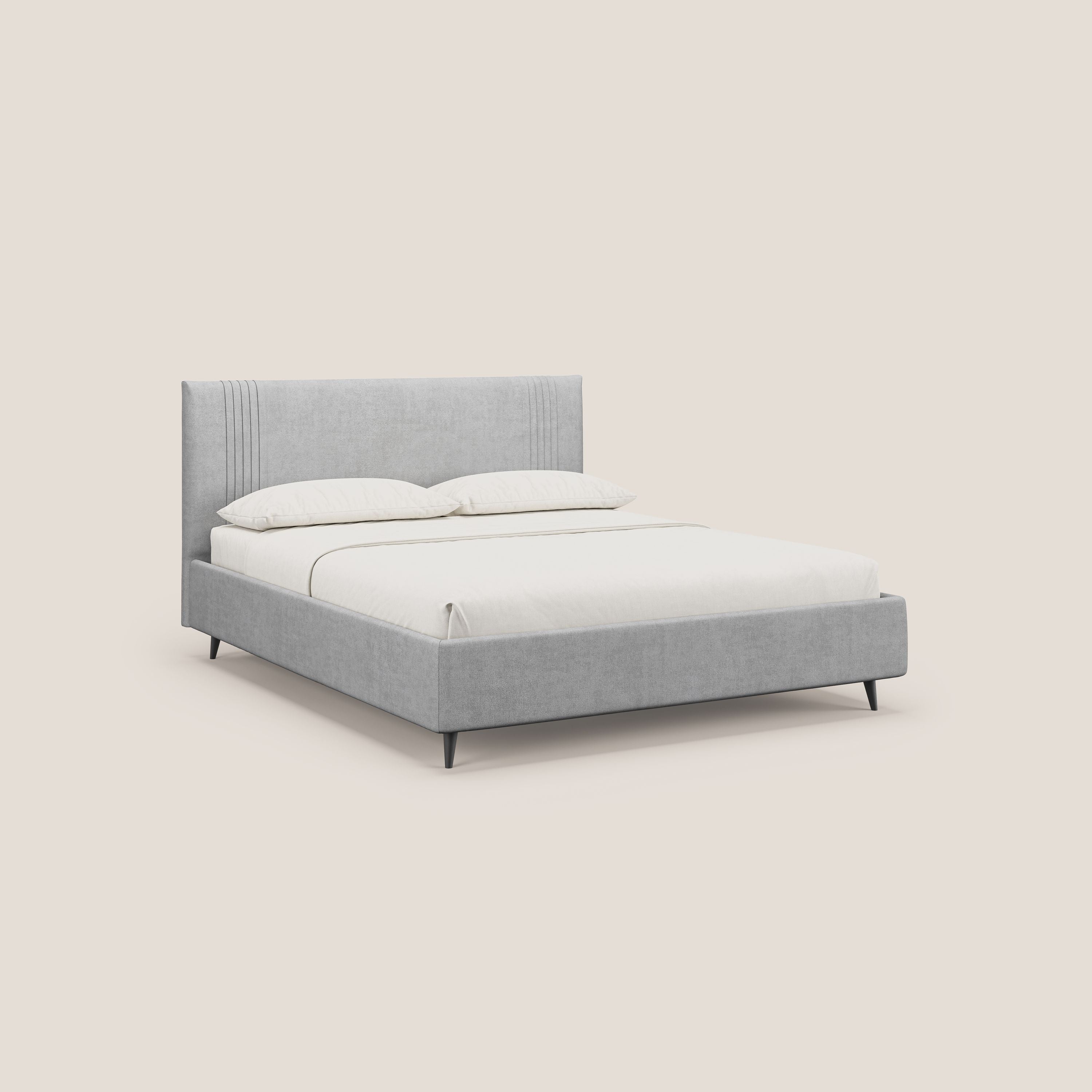 Yvonne letto contenitore in morbido tessuto impermeabile T02 grigio chiaro - divani.store