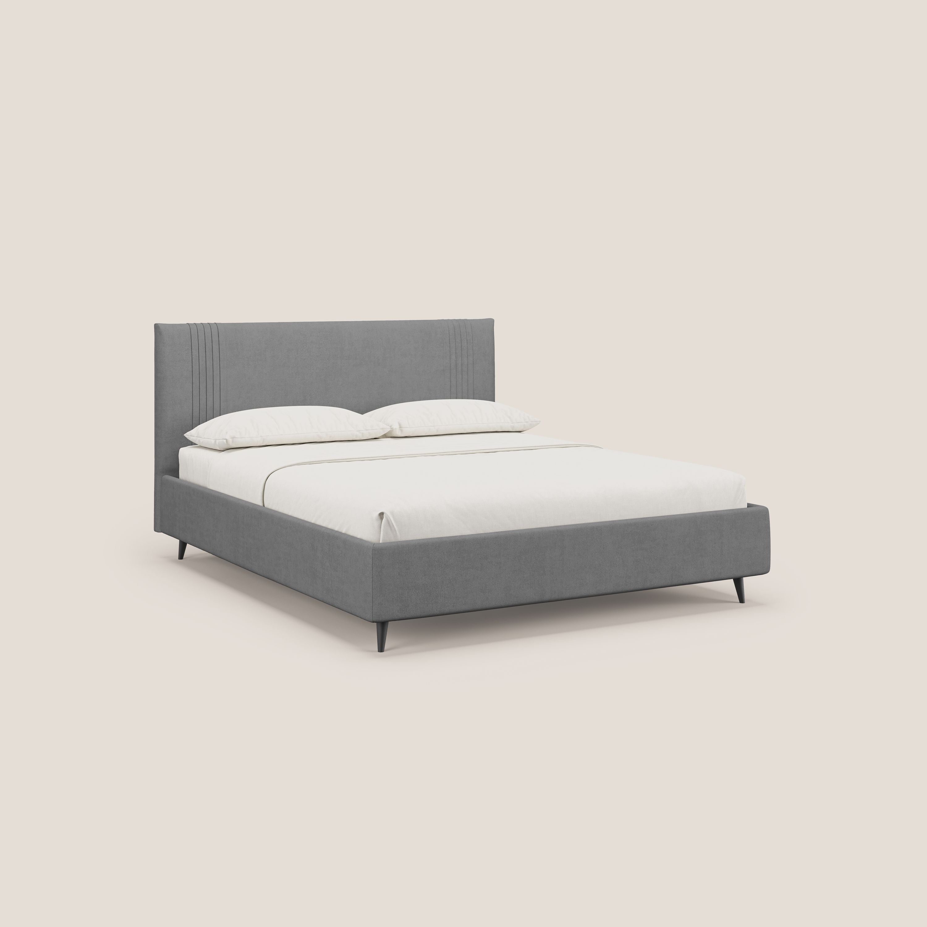 Yvonne letto contenitore in morbido tessuto impermeabile T02 grigio - divani.store