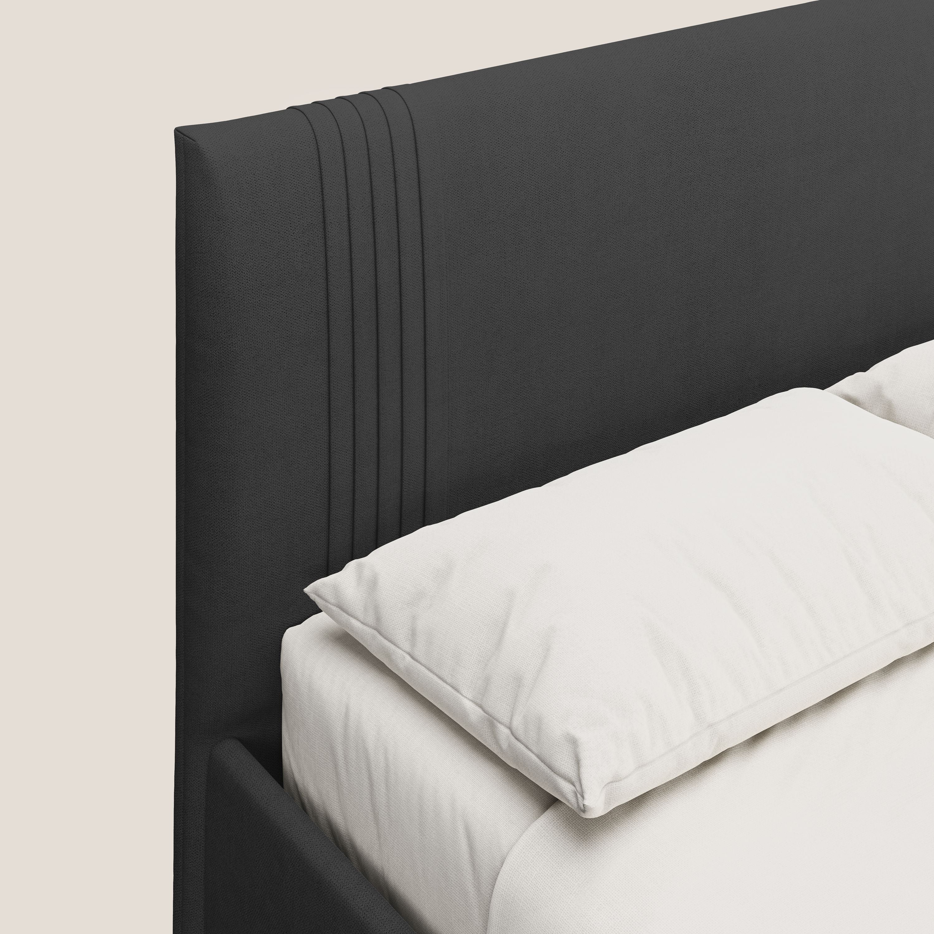 Yvonne letto contenitore in morbido tessuto impermeabile T02 nero - divani.store