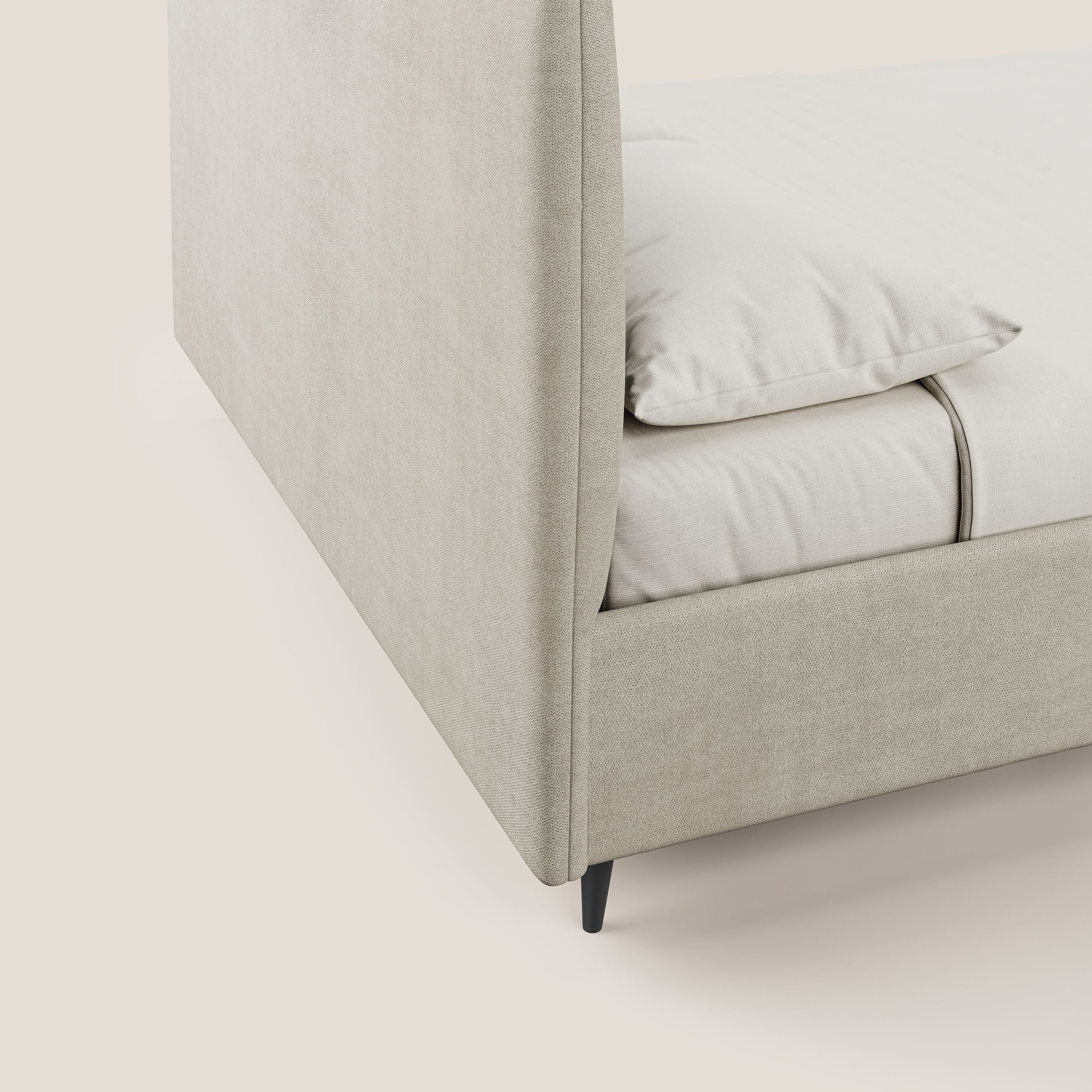 Yvonne letto contenitore in morbido tessuto impermeabile T02 panna - divani.store