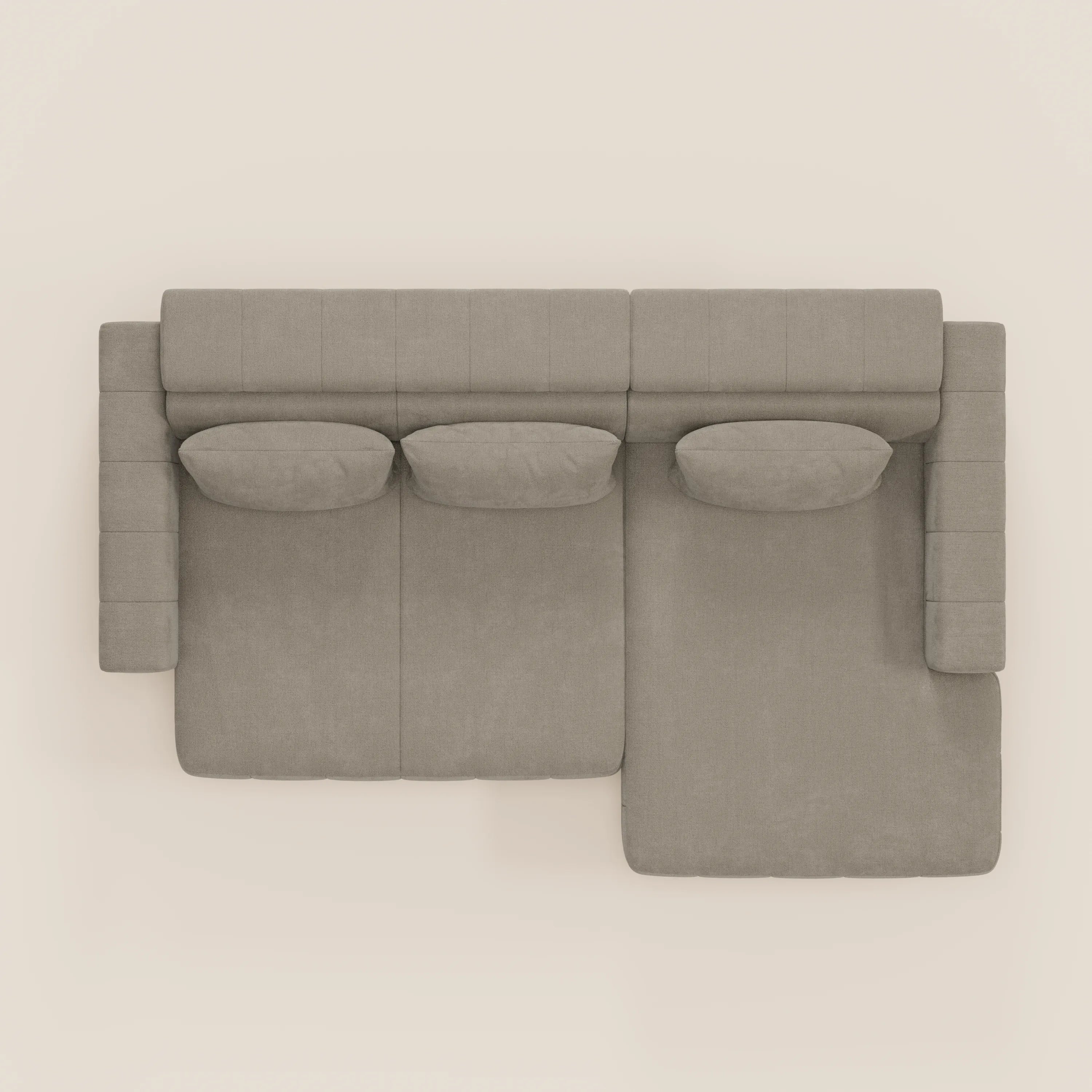 Doric Divano angolare con penisola e sedute allungabili con relax elettrico - poggiatesta reclinabili in tessuto smacchiabile T23 - divani.store