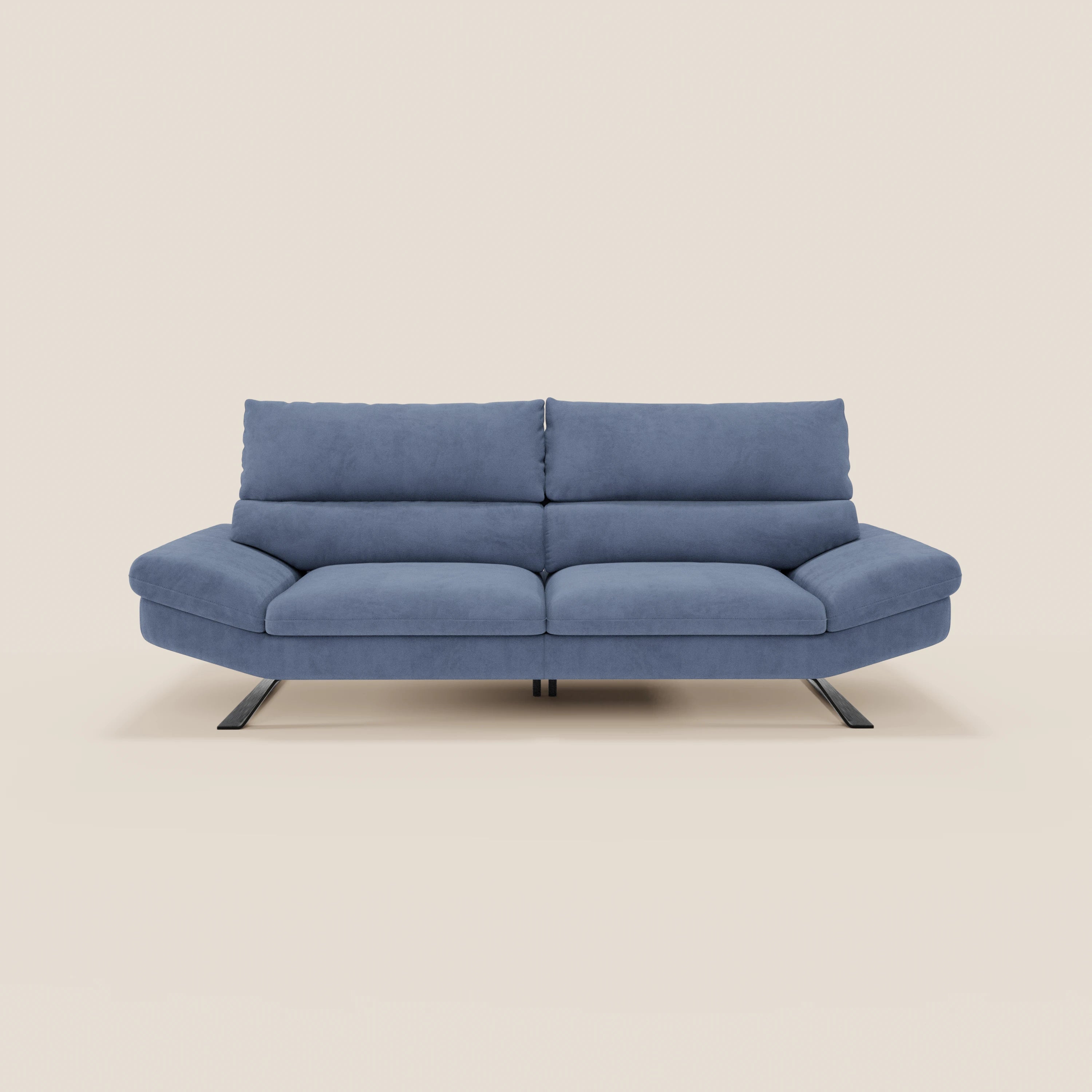 Eclipse Divano dal design moderno 2 e 3 posti con schienali traslanti - piedini alti in elegante microfibra smacchiabile T11 - divani.store