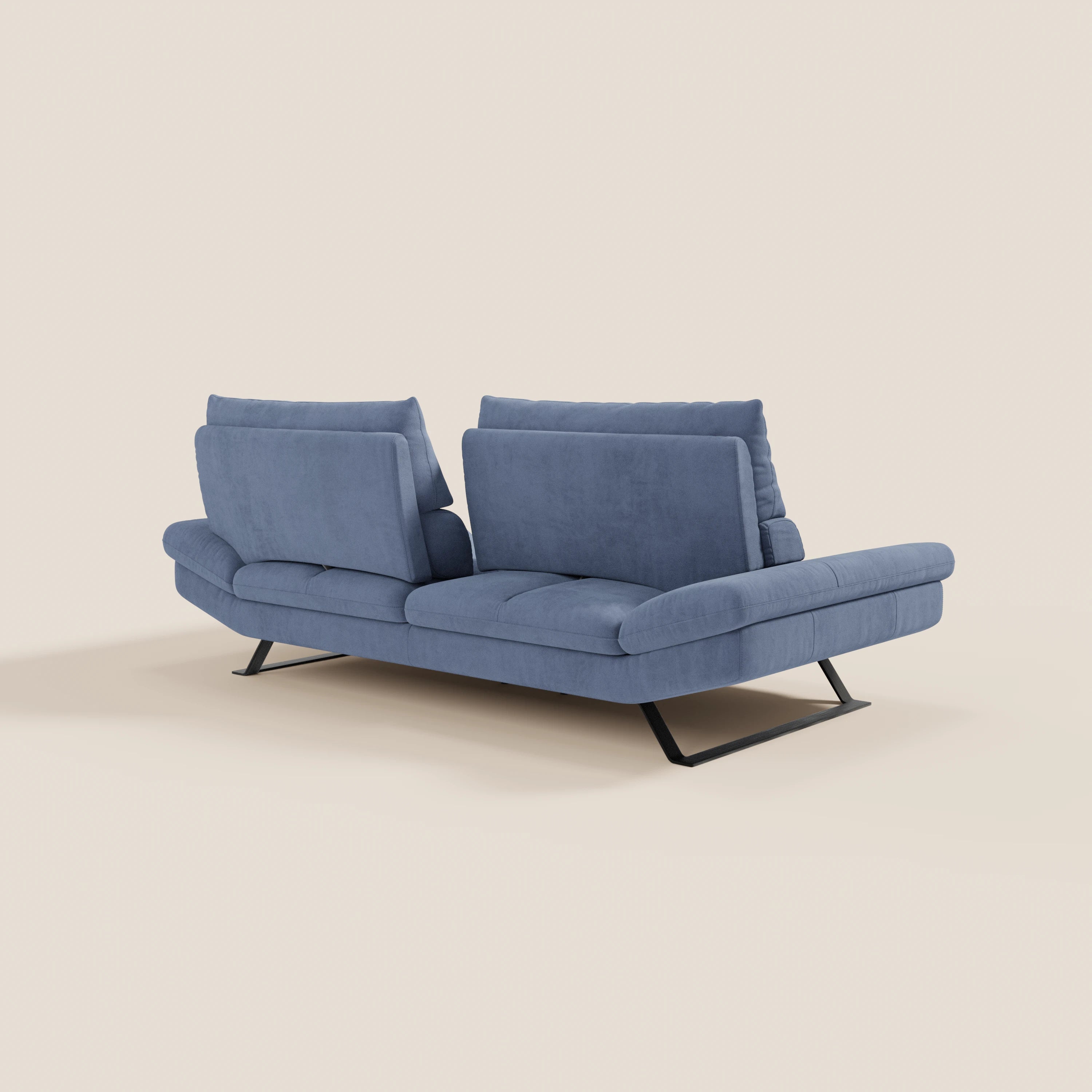 Eclipse Divano dal design moderno 2 e 3 posti con schienali traslanti - piedini alti in elegante microfibra smacchiabile T11 - divani.store