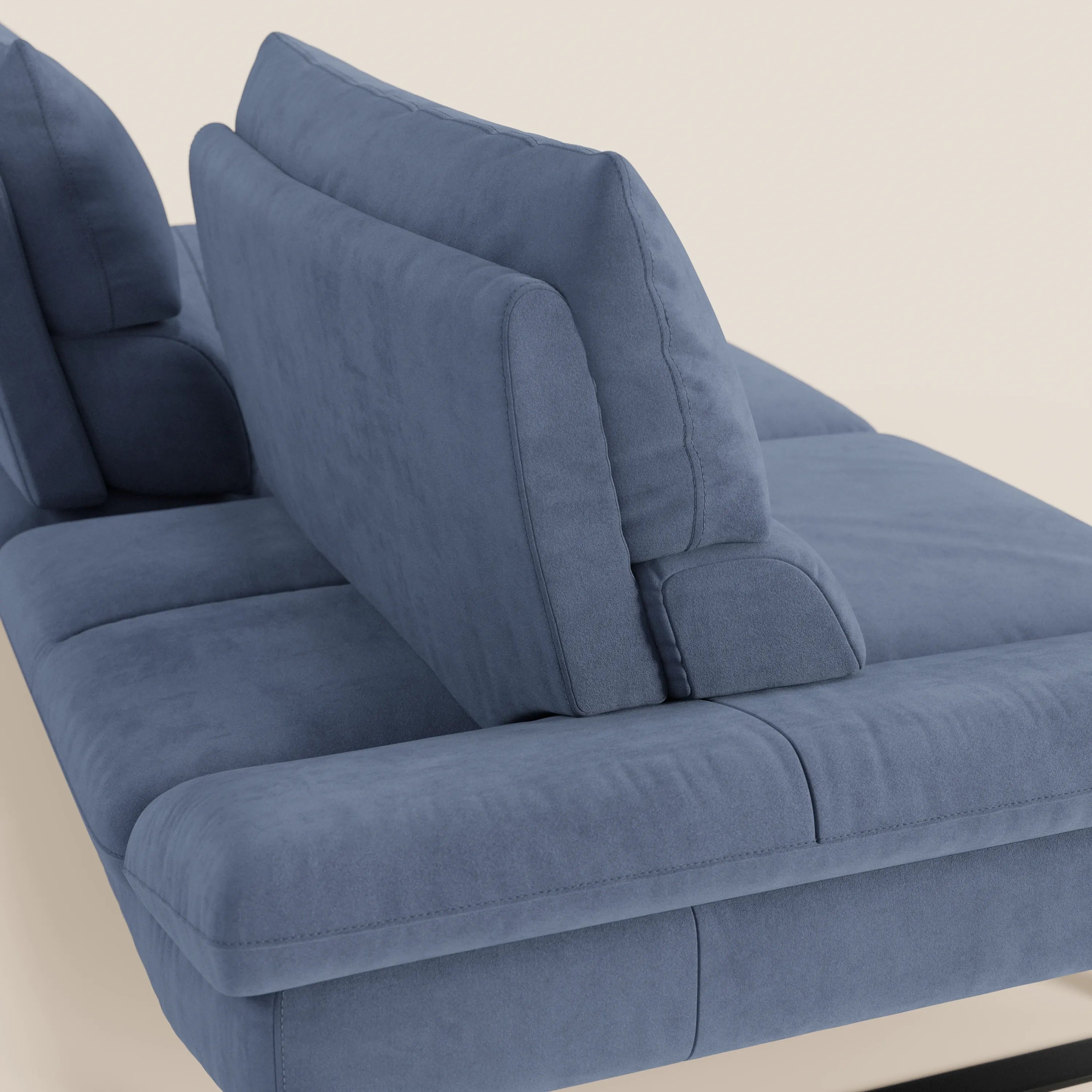 Eclipse Divano dal design moderno 2 e 3 posti con schienali traslanti - piedini alti in elegante microfibra smacchiabile T11 - divani.store