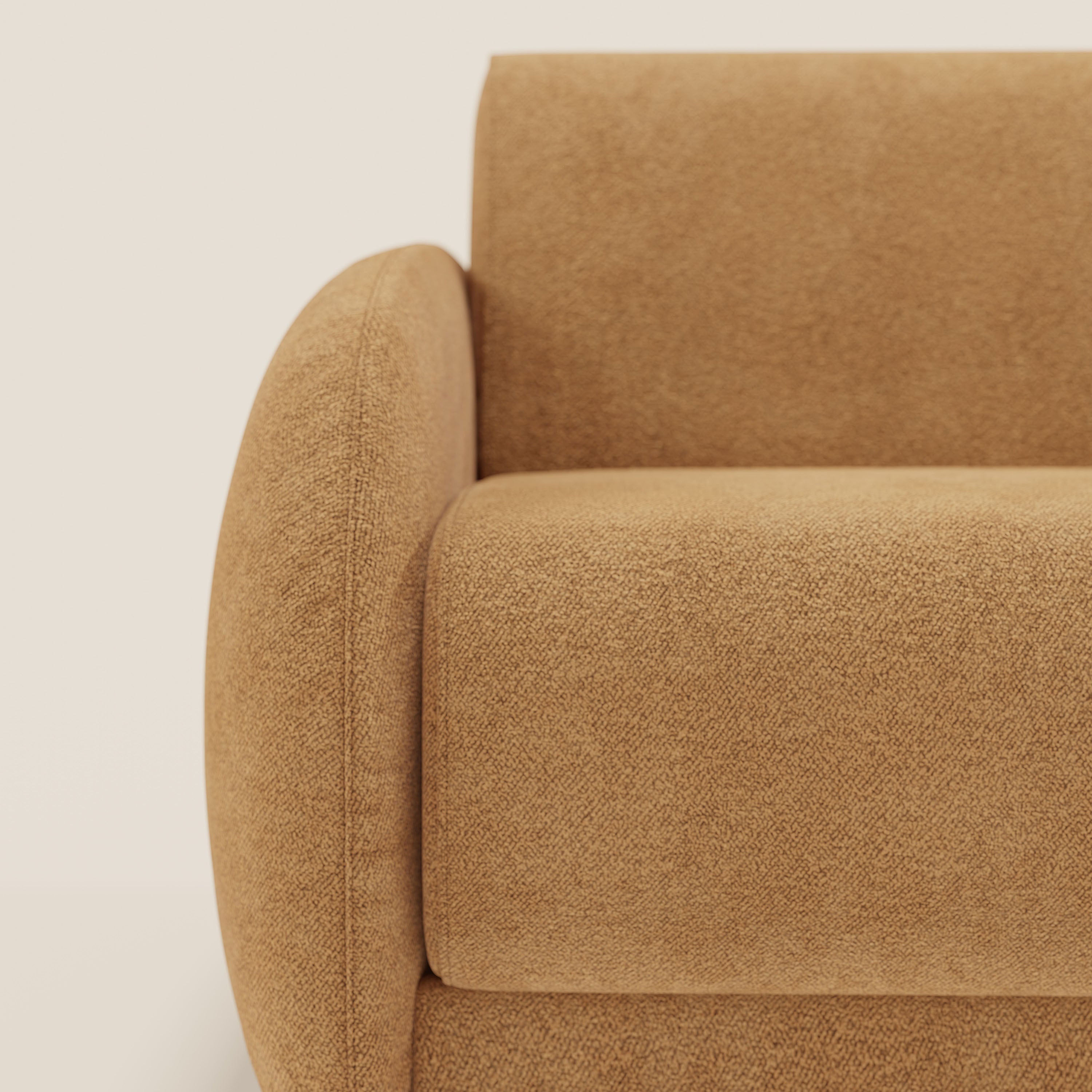 Giglio divano letto angolare con materasso alto 18 cm e penisola contenitore in morbido bouclé impermeabile T07 - divani.store