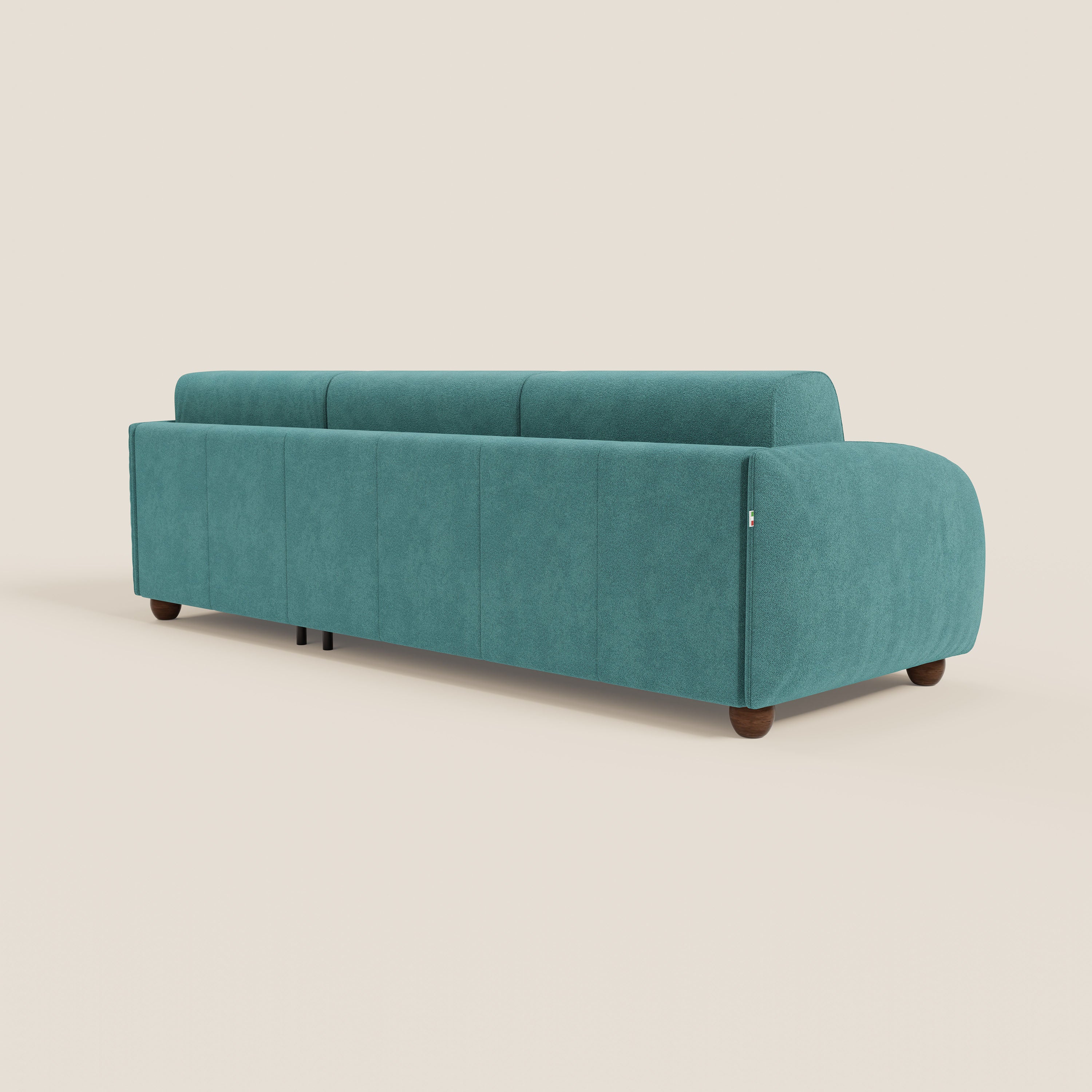 Giglio divano letto angolare con materasso alto 18 cm e penisola contenitore in morbido bouclé impermeabile T07 - divani.store