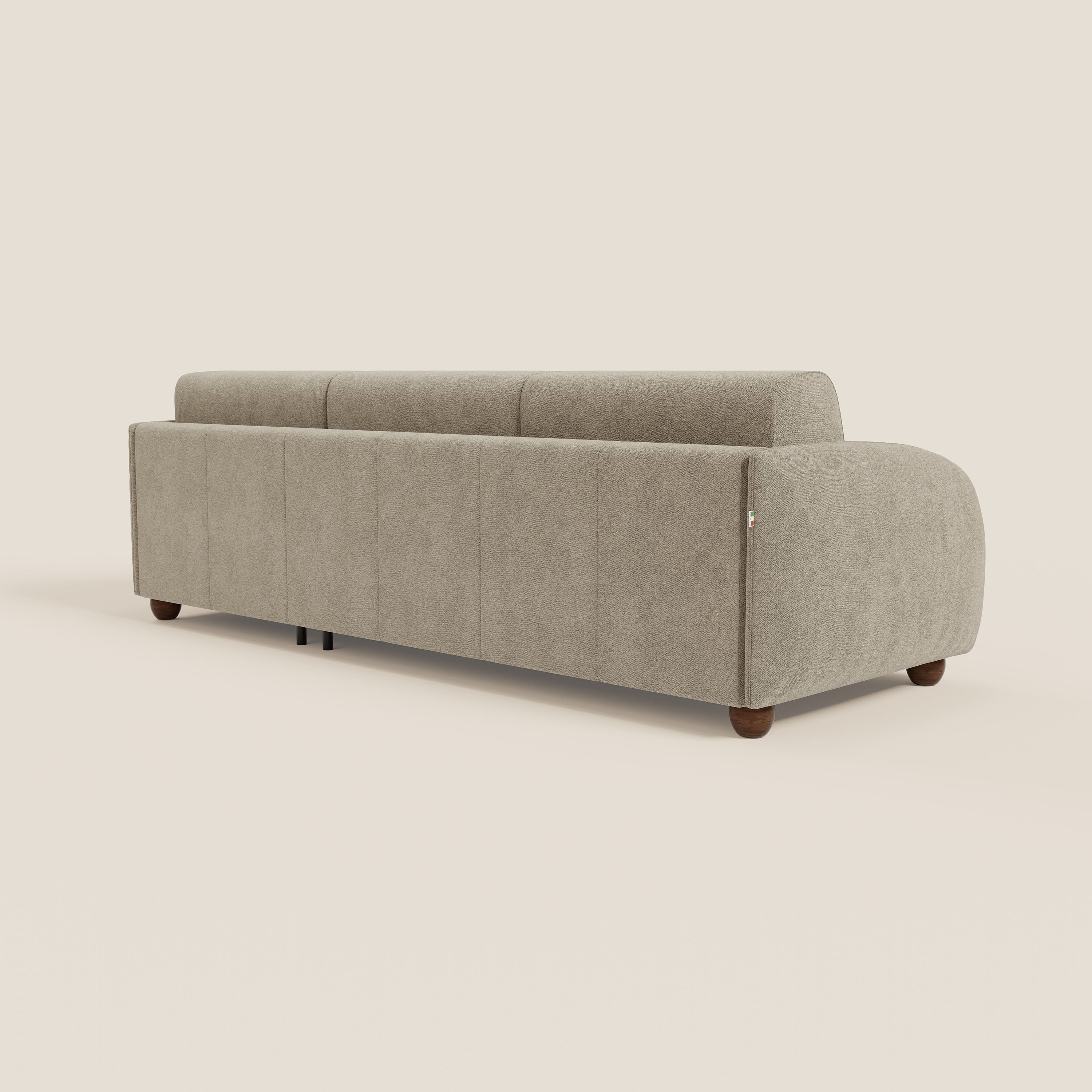 Giglio divano letto angolare con materasso alto 18 cm e penisola contenitore in morbido bouclé impermeabile T07 - divani.store