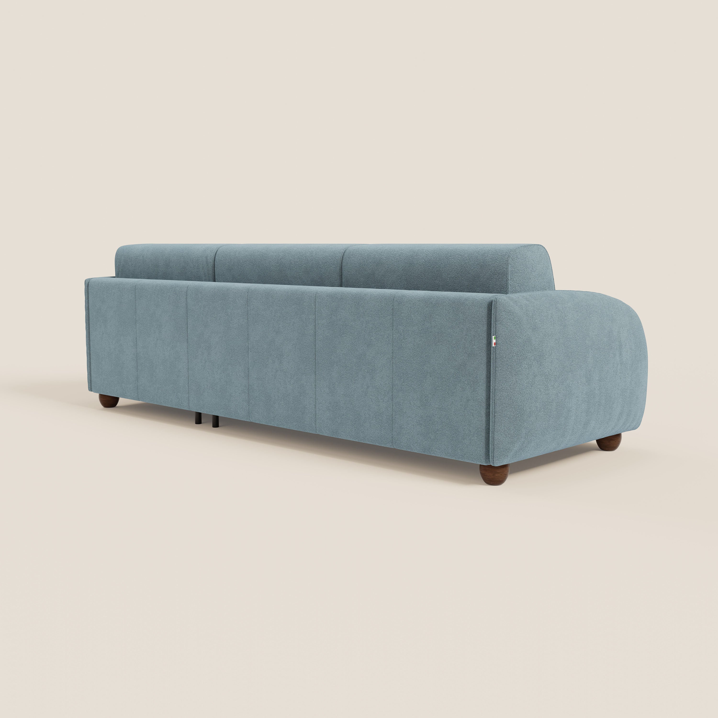 Giglio divano letto angolare con materasso alto 18 cm e penisola contenitore in morbido bouclé impermeabile T07 - divani.store