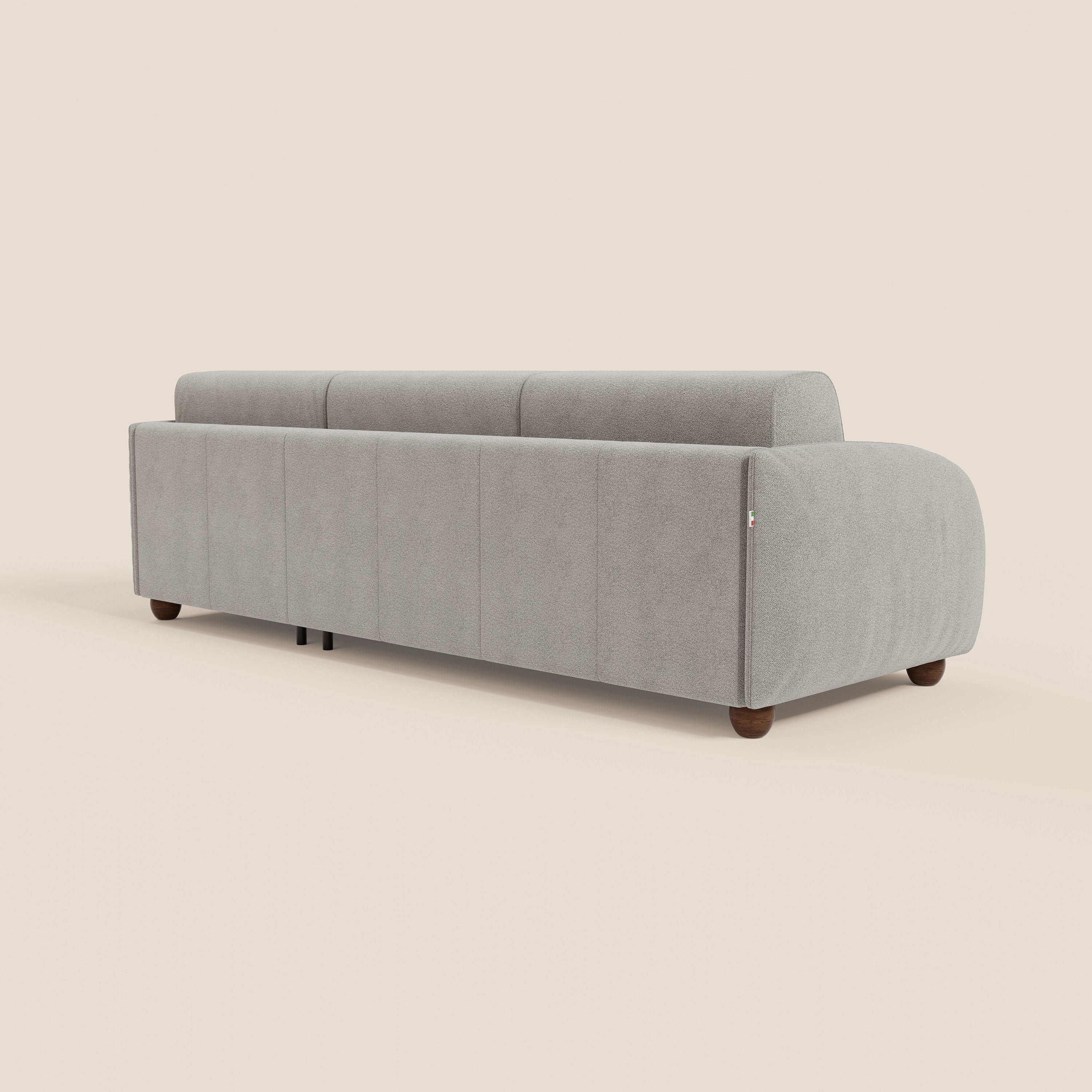 Giglio divano letto angolare con materasso alto 18 cm e penisola contenitore in morbido bouclé impermeabile T07 - divani.store