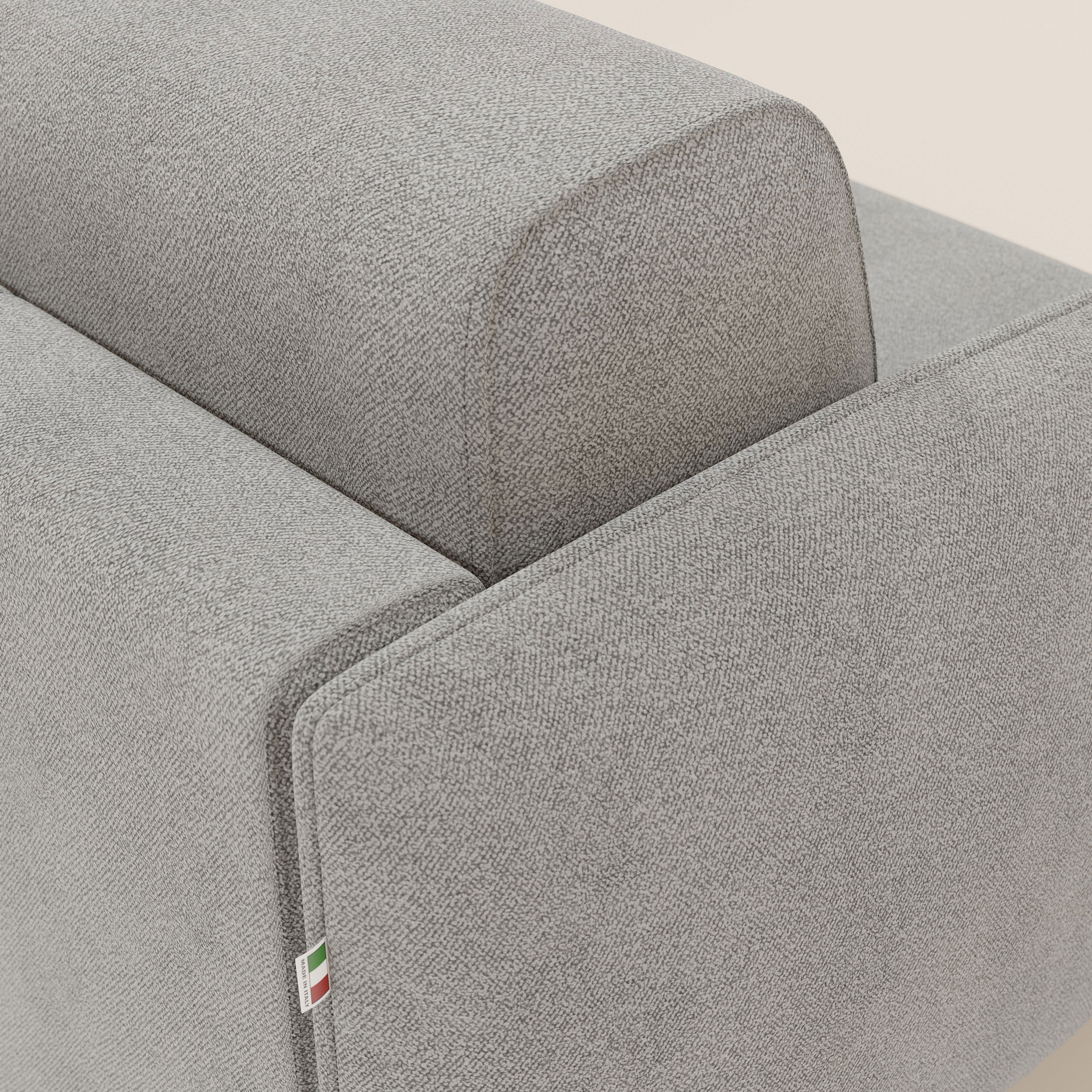 Giglio divano letto angolare con materasso alto 18 cm e penisola contenitore in morbido bouclé impermeabile T07 - divani.store