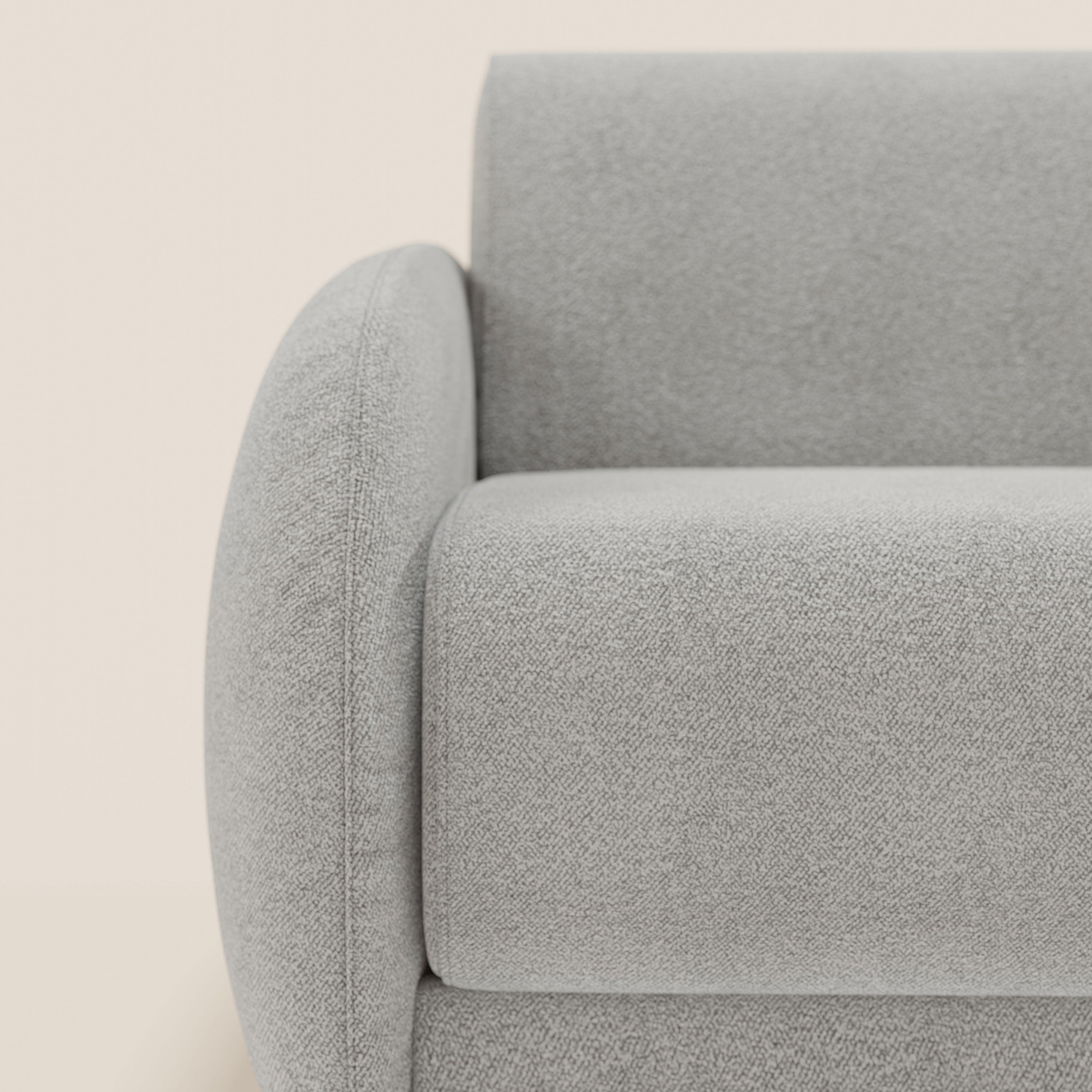 Giglio divano letto angolare con materasso alto 18 cm e penisola contenitore in morbido bouclé impermeabile T07 - divani.store