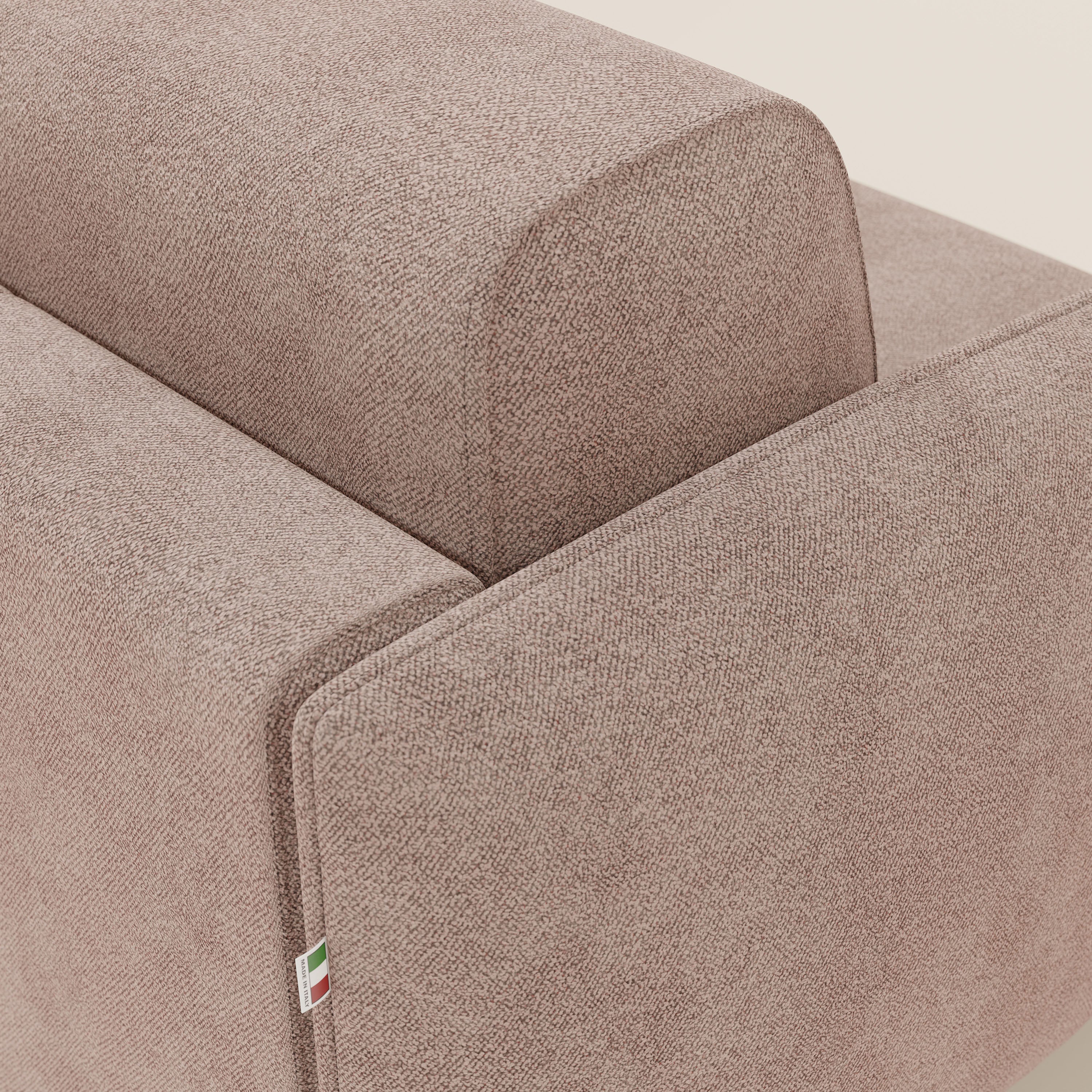 Giglio divano letto angolare con materasso alto 18 cm e penisola contenitore in morbido bouclé impermeabile T07 - divani.store