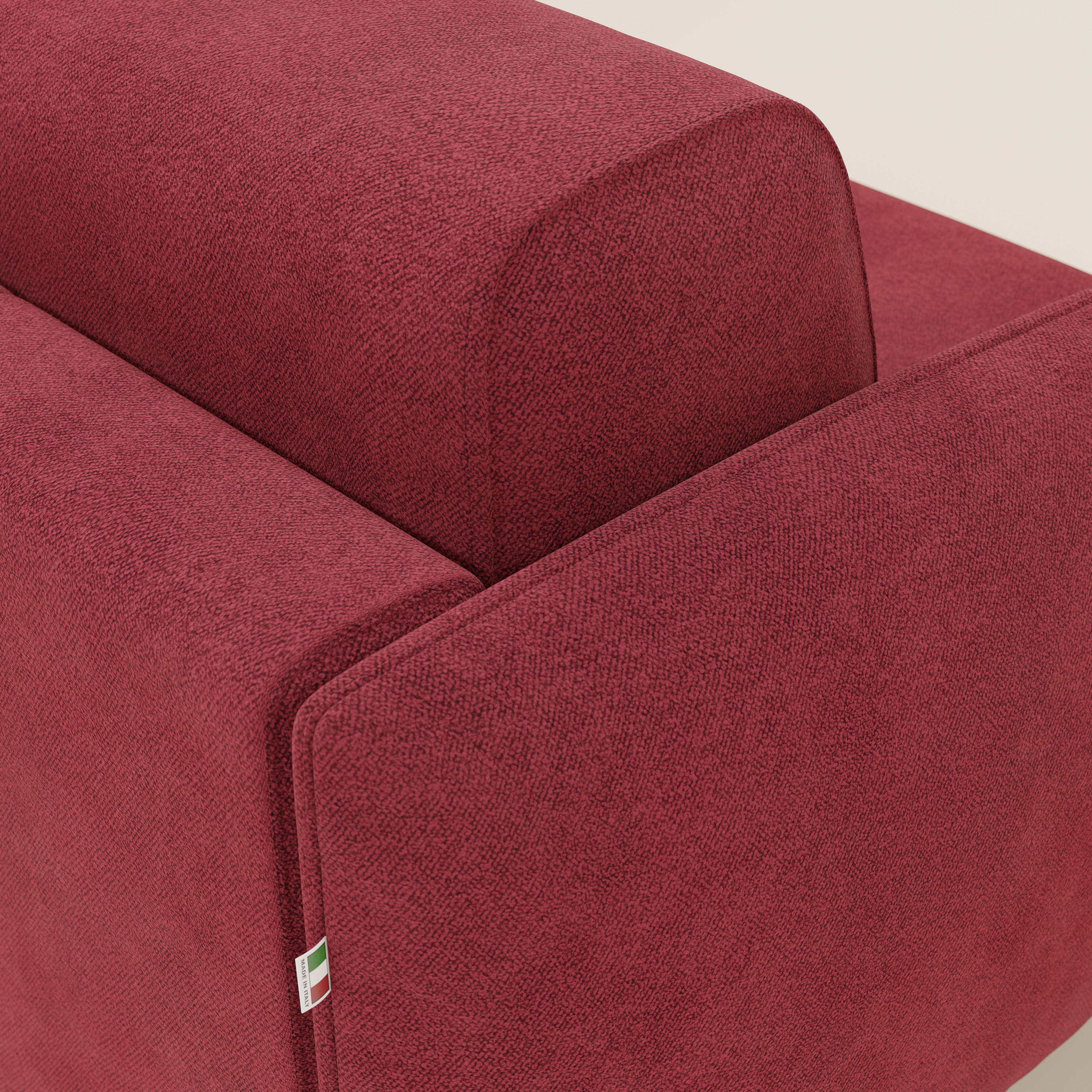 Giglio divano letto angolare con materasso alto 18 cm e penisola contenitore in morbido bouclé impermeabile T07 - divani.store