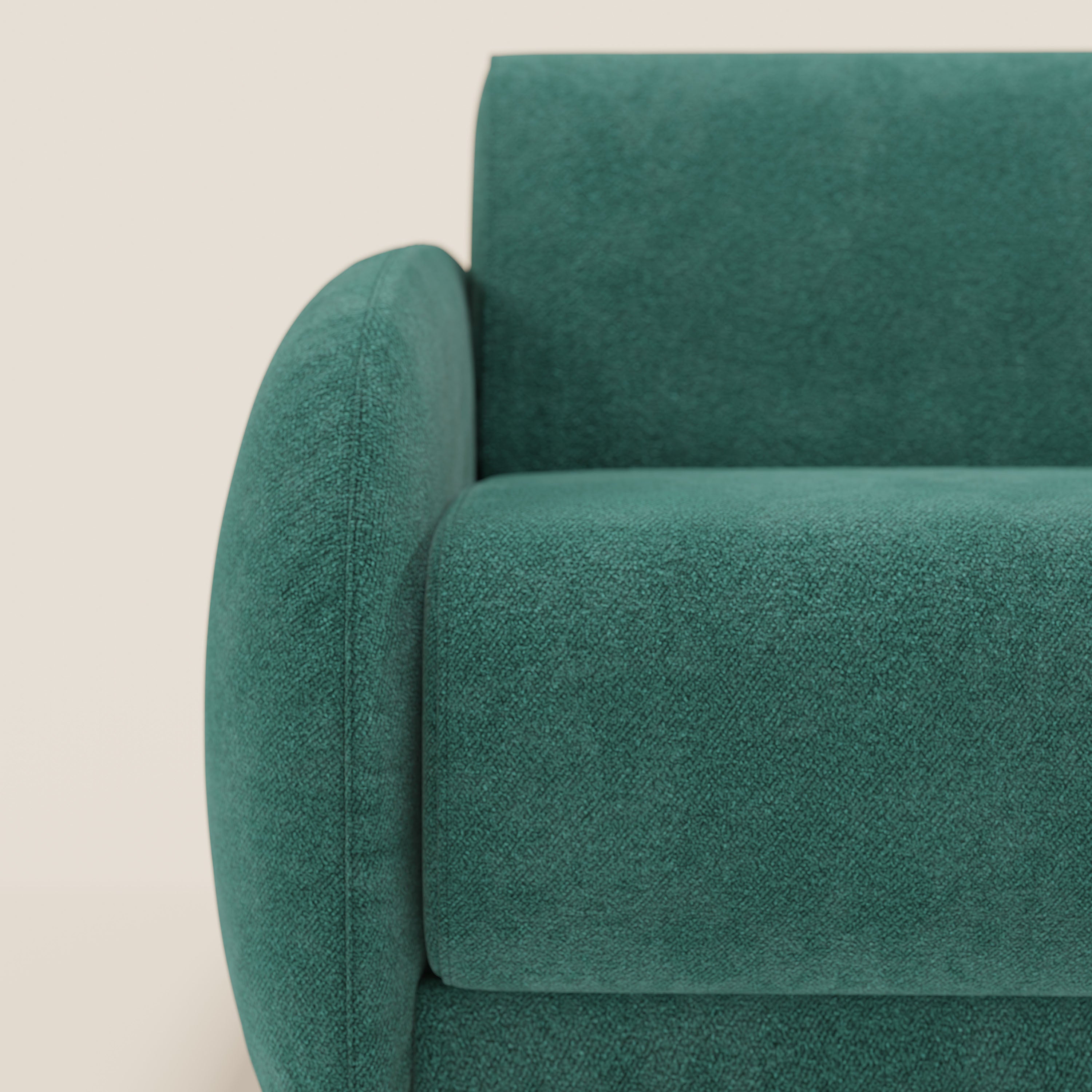 Giglio divano letto angolare con materasso alto 18 cm e penisola contenitore in morbido bouclé impermeabile T07 - divani.store