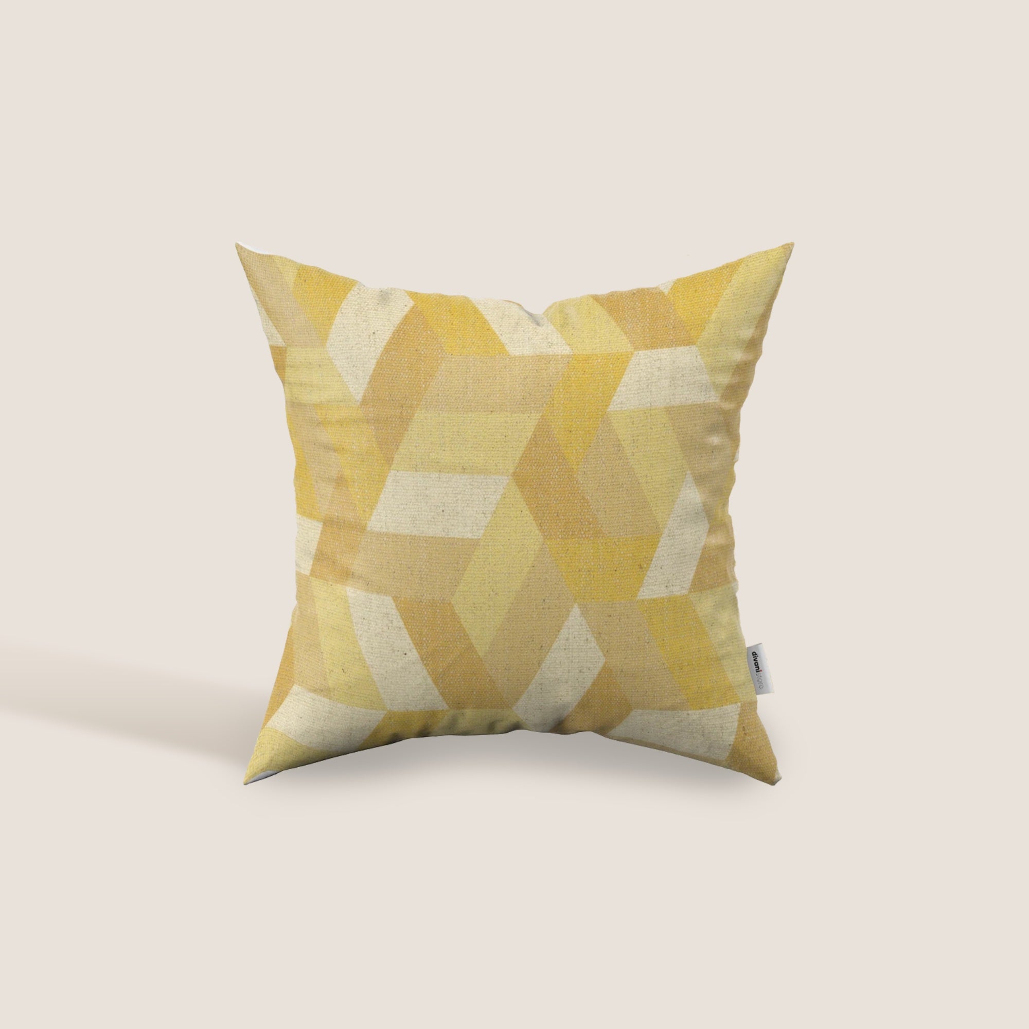 Unreal cuscini a fantasia geometriche in tessuto idrorepellente disponibile in diverse colorazioni giallo - divani.store