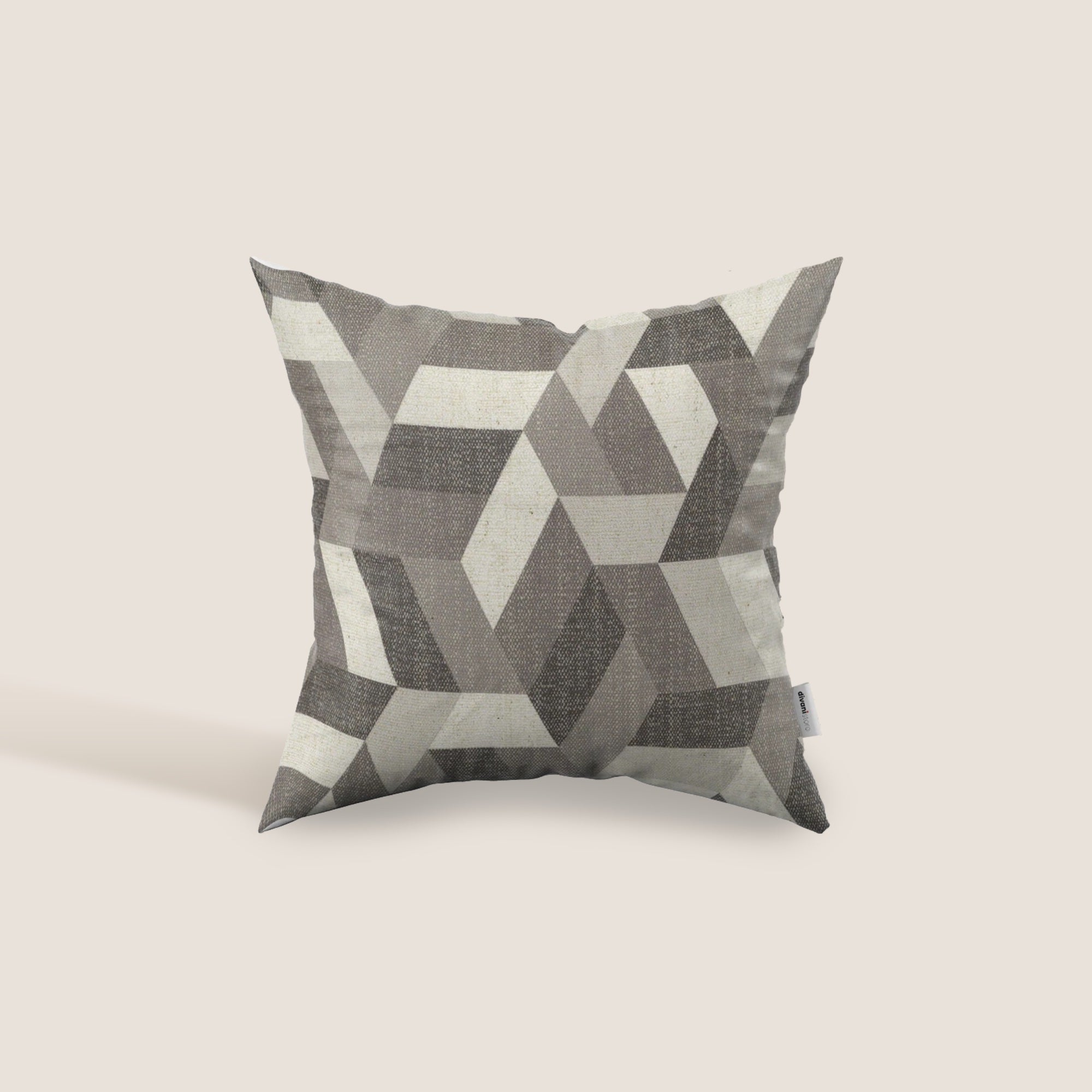 Unreal cuscini a fantasia geometriche in tessuto idrorepellente disponibile in diverse colorazioni grigio - divani.store