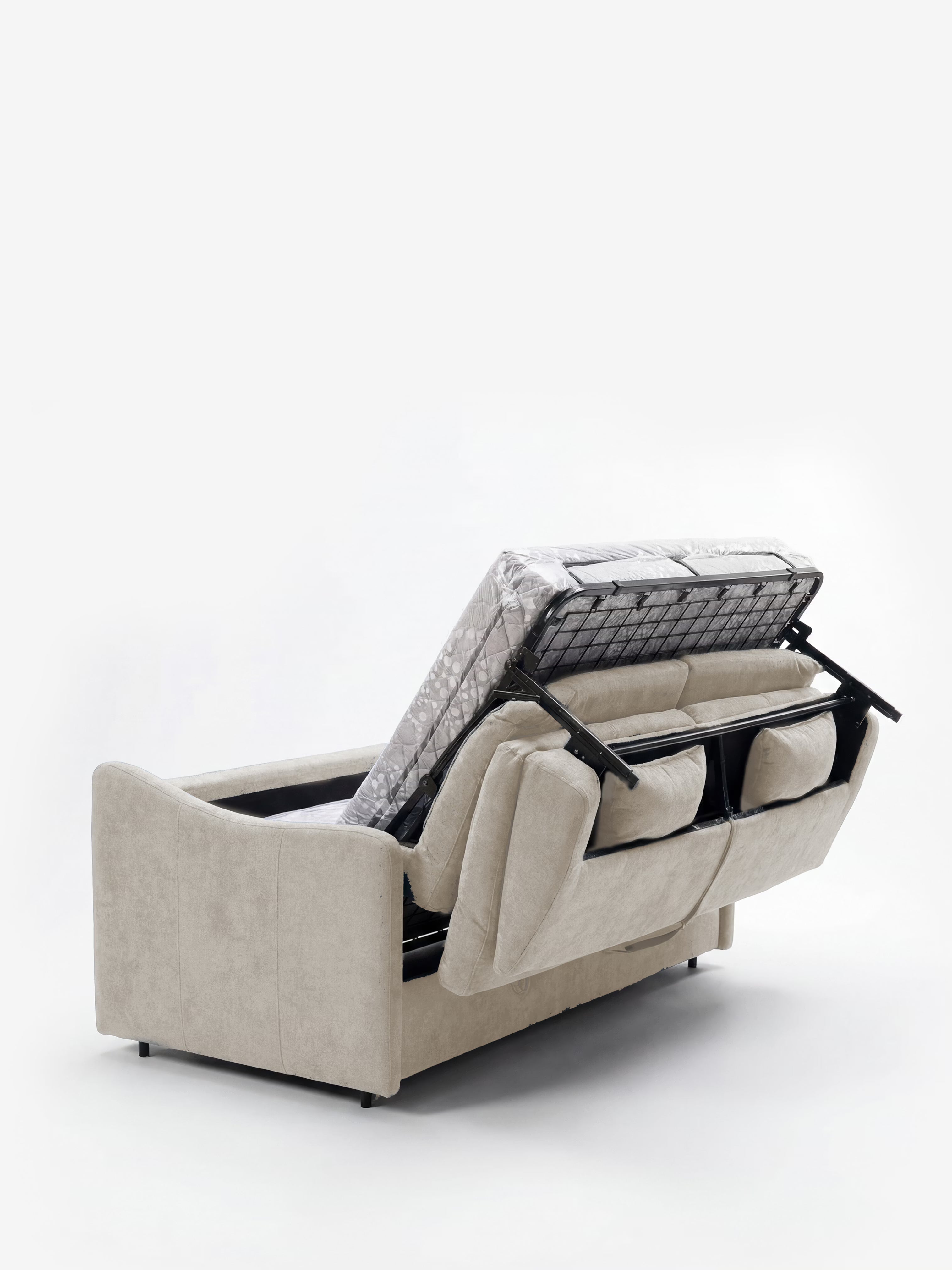 Lodovico Divano letto 3 posti con materasso ALTO 20 cm in tessuto smacchiabile certificato Oeko-Tex