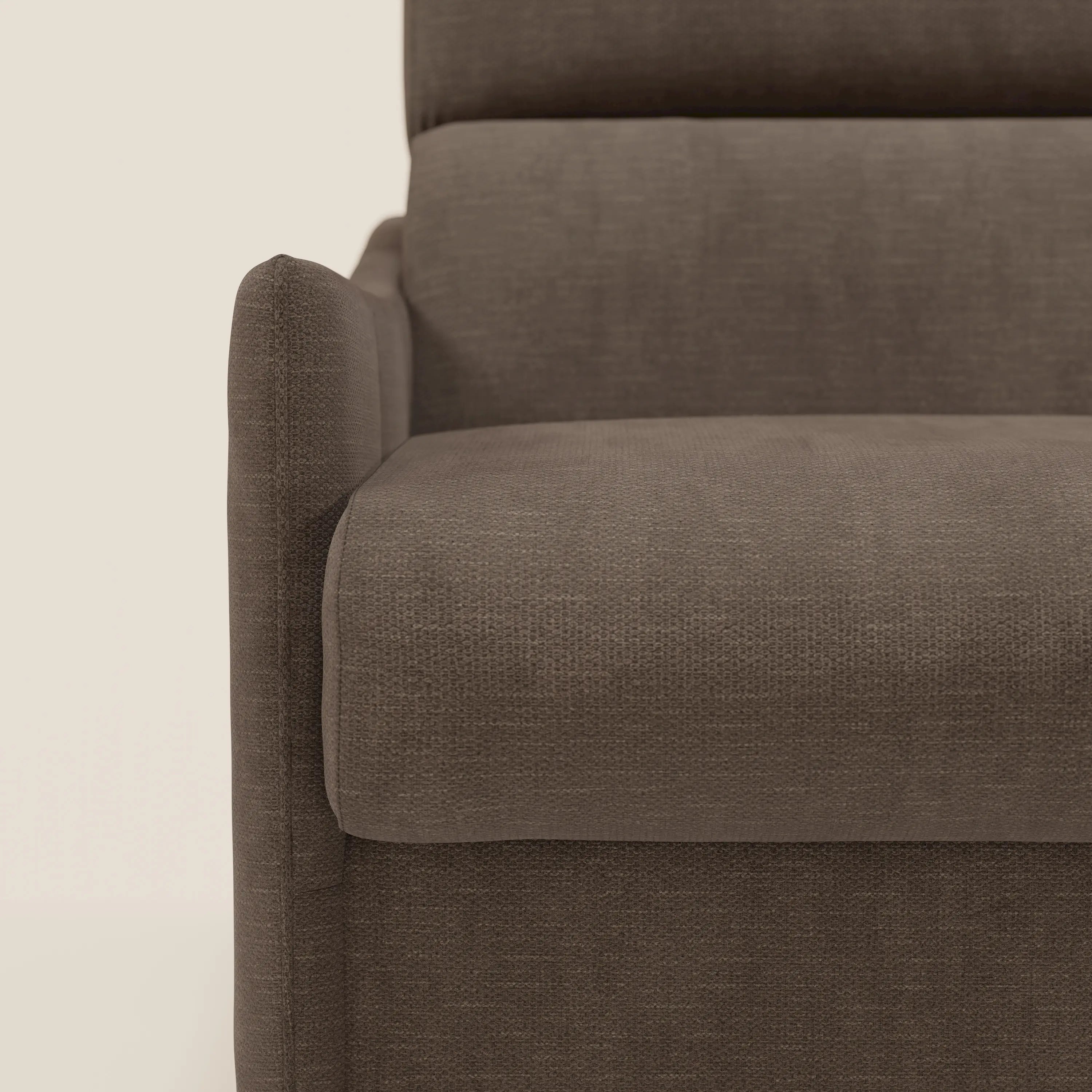 Loto Divano Letto Angolare con Penisola contenitore, Poggiatesta, Materasso Alto H18 in morbido tessuto impermeabile T14 - divani.store