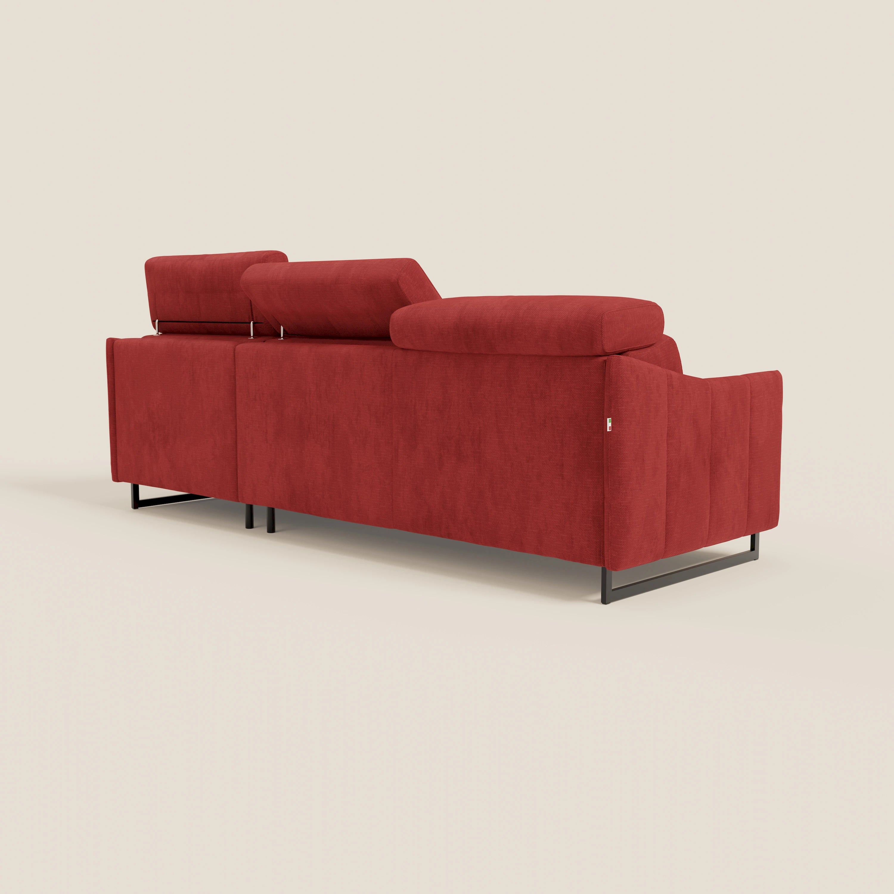 Loto Divano Letto Angolare con Penisola contenitore, Poggiatesta, Materasso Alto H18 in morbido tessuto impermeabile T14 - divani.store