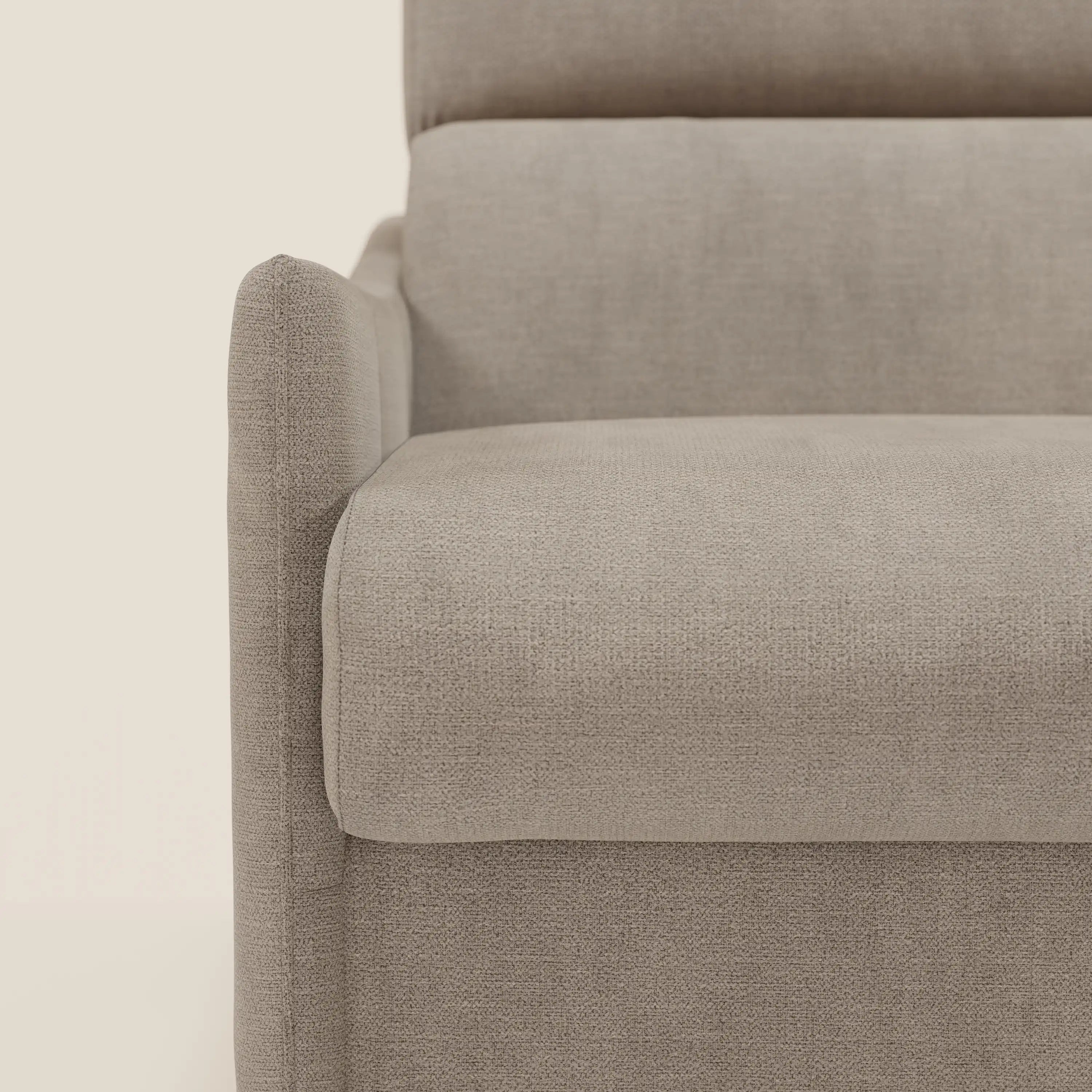 Loto Divano Letto Angolare con Penisola contenitore, Poggiatesta, Materasso Alto H18 in morbido tessuto impermeabile T14 - divani.store