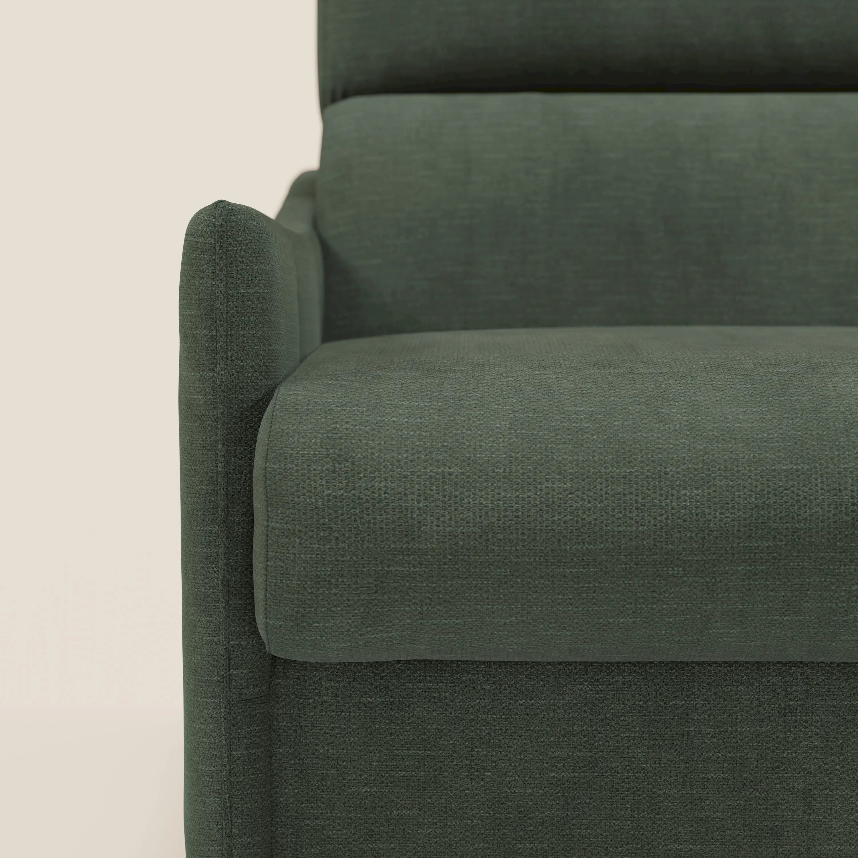 Loto Divano Letto Angolare con Penisola contenitore, Poggiatesta, Materasso Alto H18 in morbido tessuto impermeabile T14 - divani.store