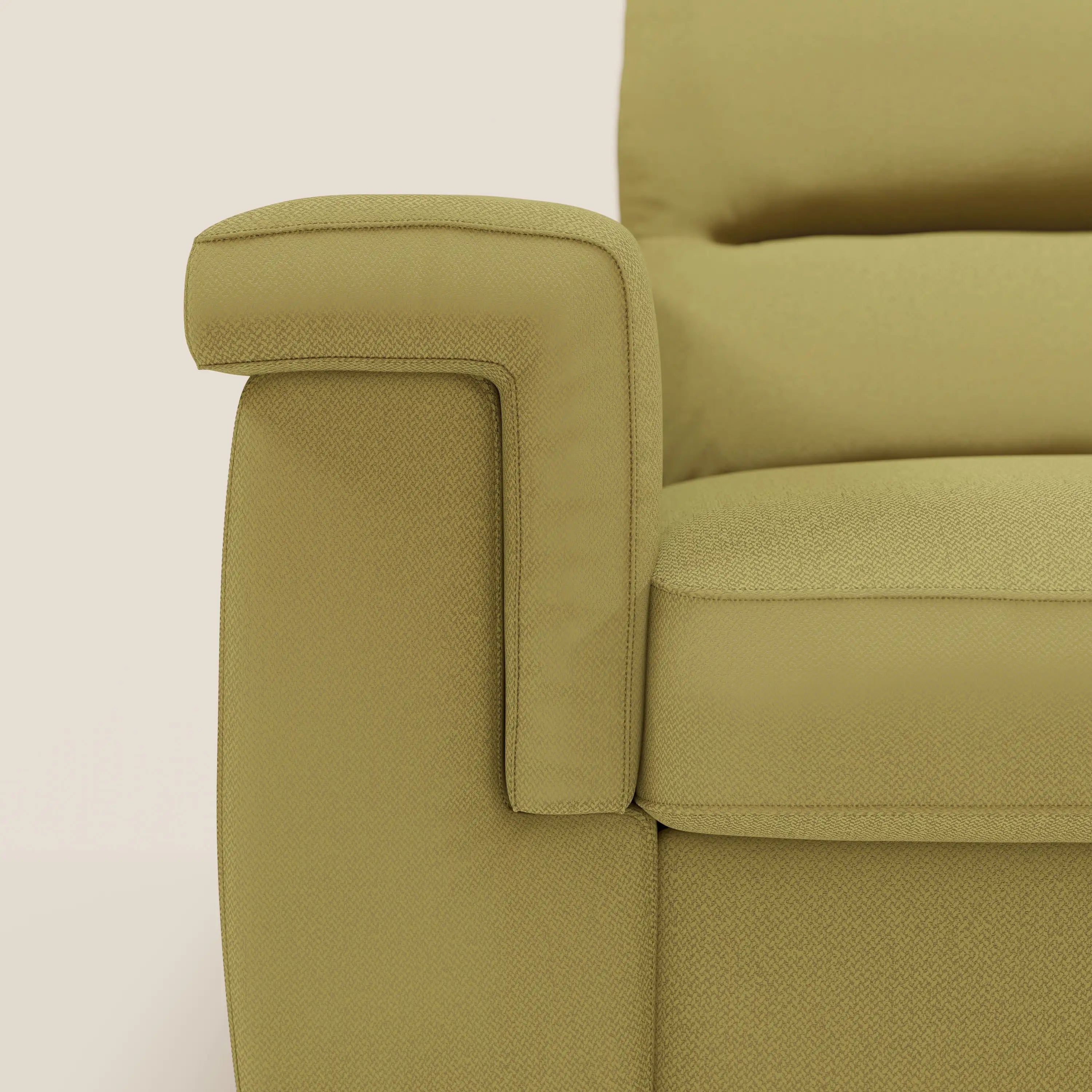 Magnolia Ecksofa mit Halbinsel und Stauraum – Matratze H18 cm aus abwaschbarem Stoff T05 gelb