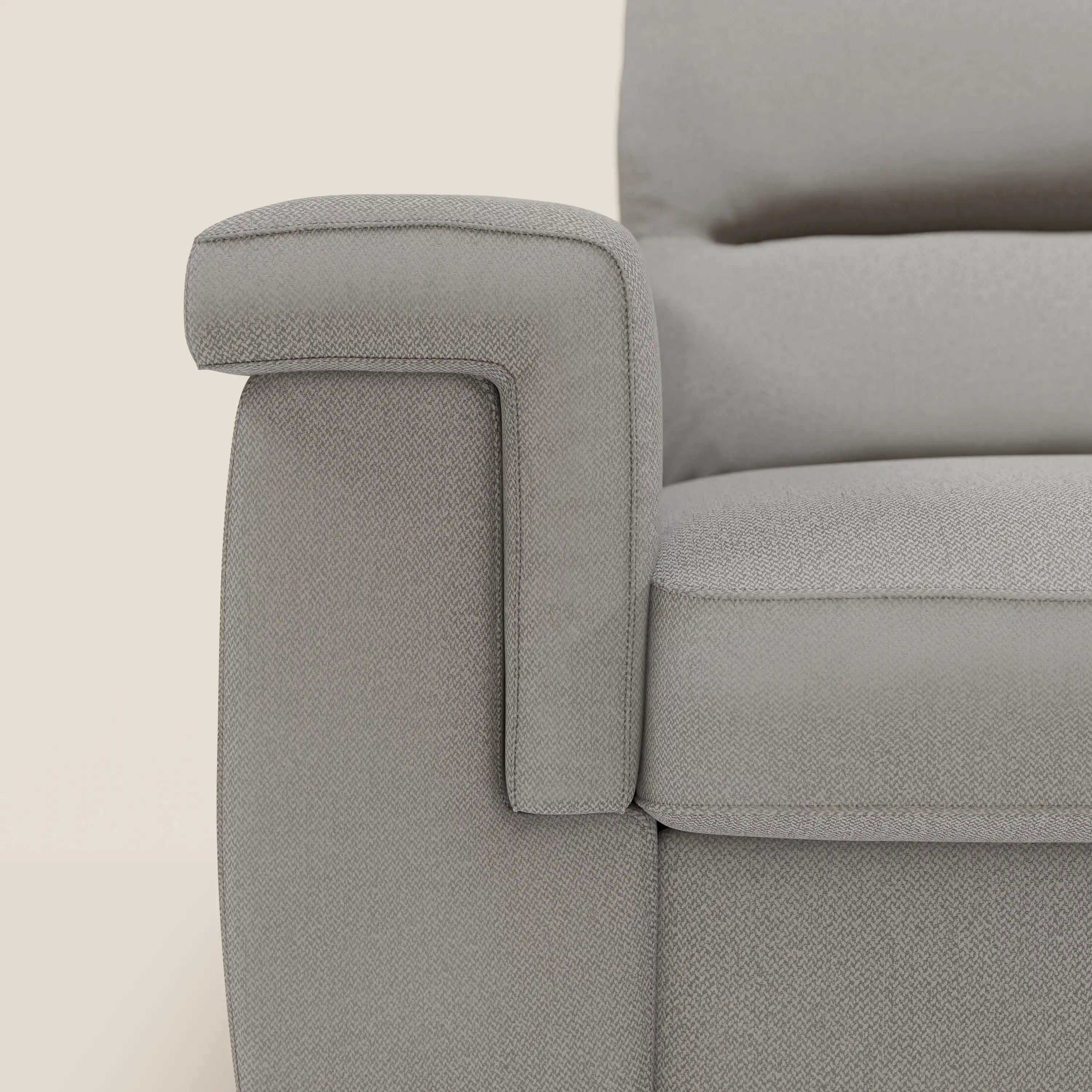 Magnolia Ecksofa mit Halbinsel und Stauraum – Matratze H18 cm aus abwaschbarem Stoff T05 grau