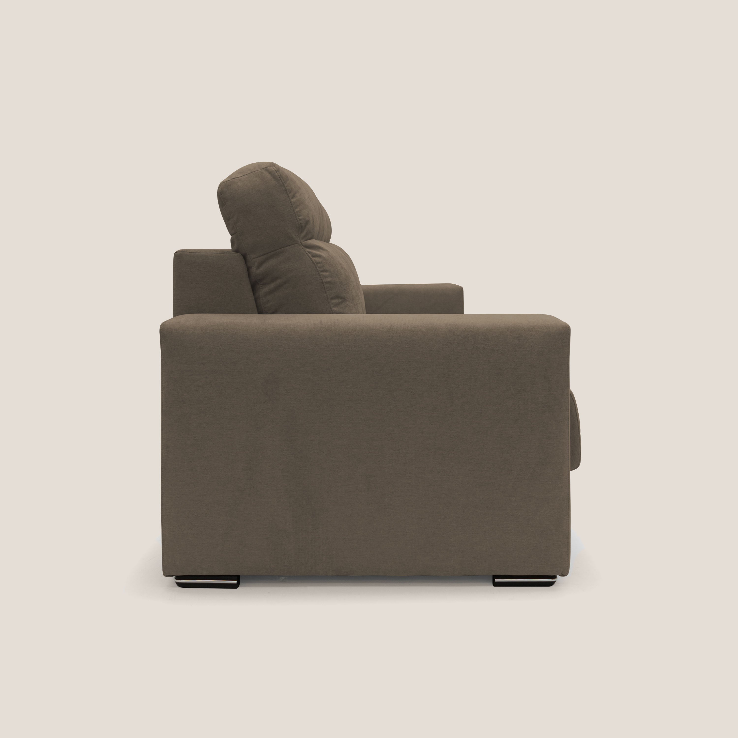 Nikita Divano letto matrimoniale con schienale morbido alto e rivestimento T02 marrone - divani.store