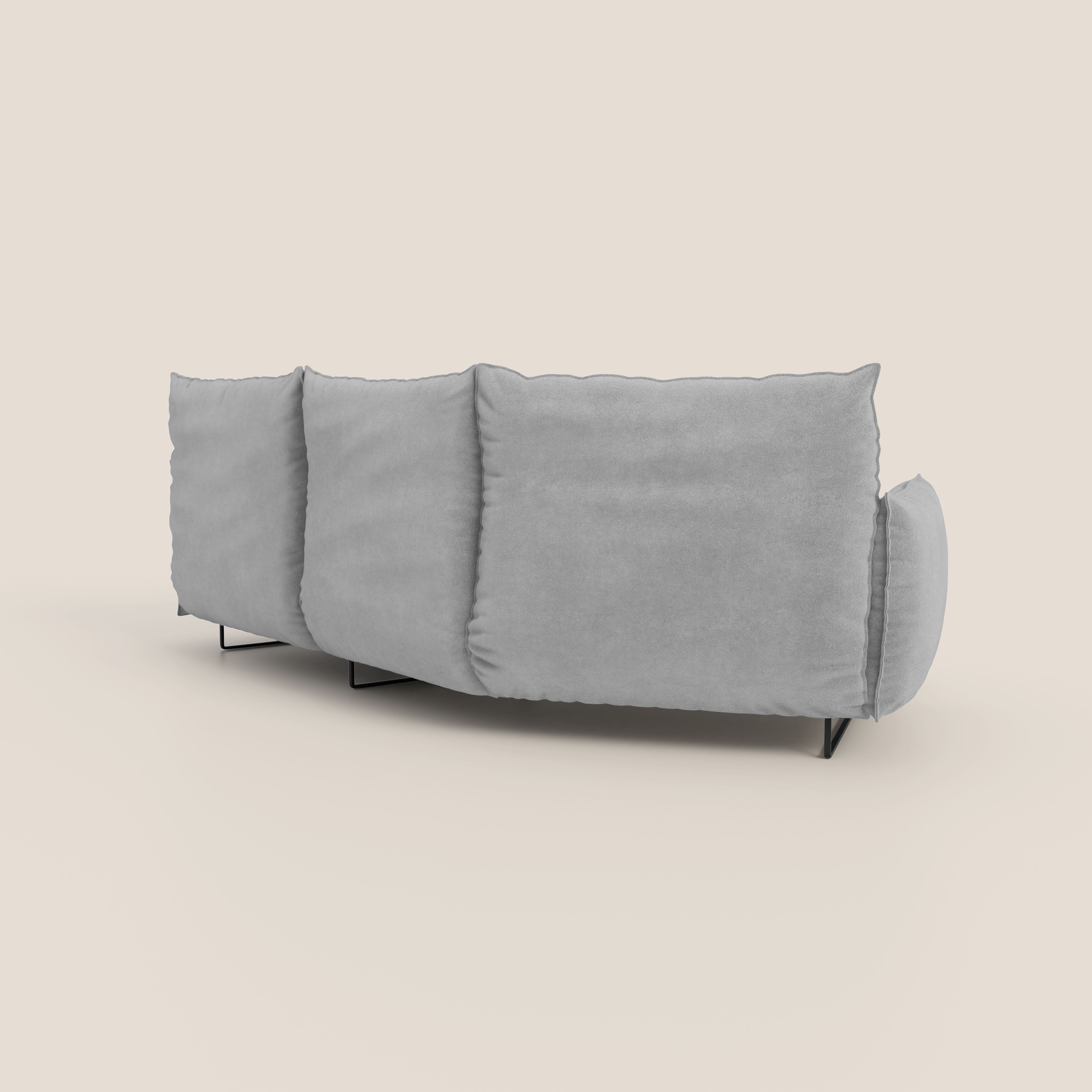 Monamour divano moderno angolare con opzione relax elettrico in microfibra smacchiabile impermeabile T11 grigio chiaro - divani.store