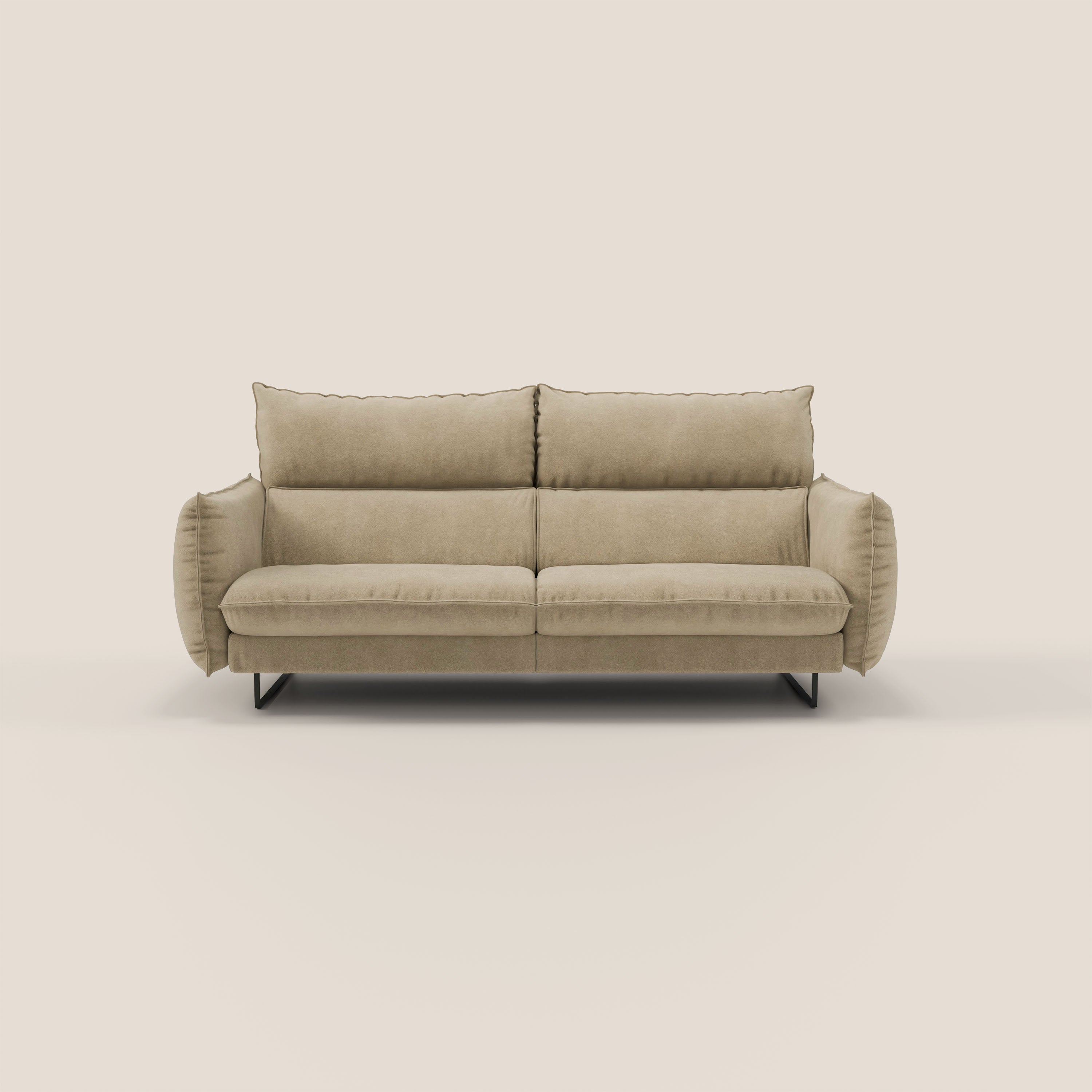 Monamour Divano dal design moderno con opzione relax elettrico in microfibra smacchiabile impermeabile T11 beige - divani.store