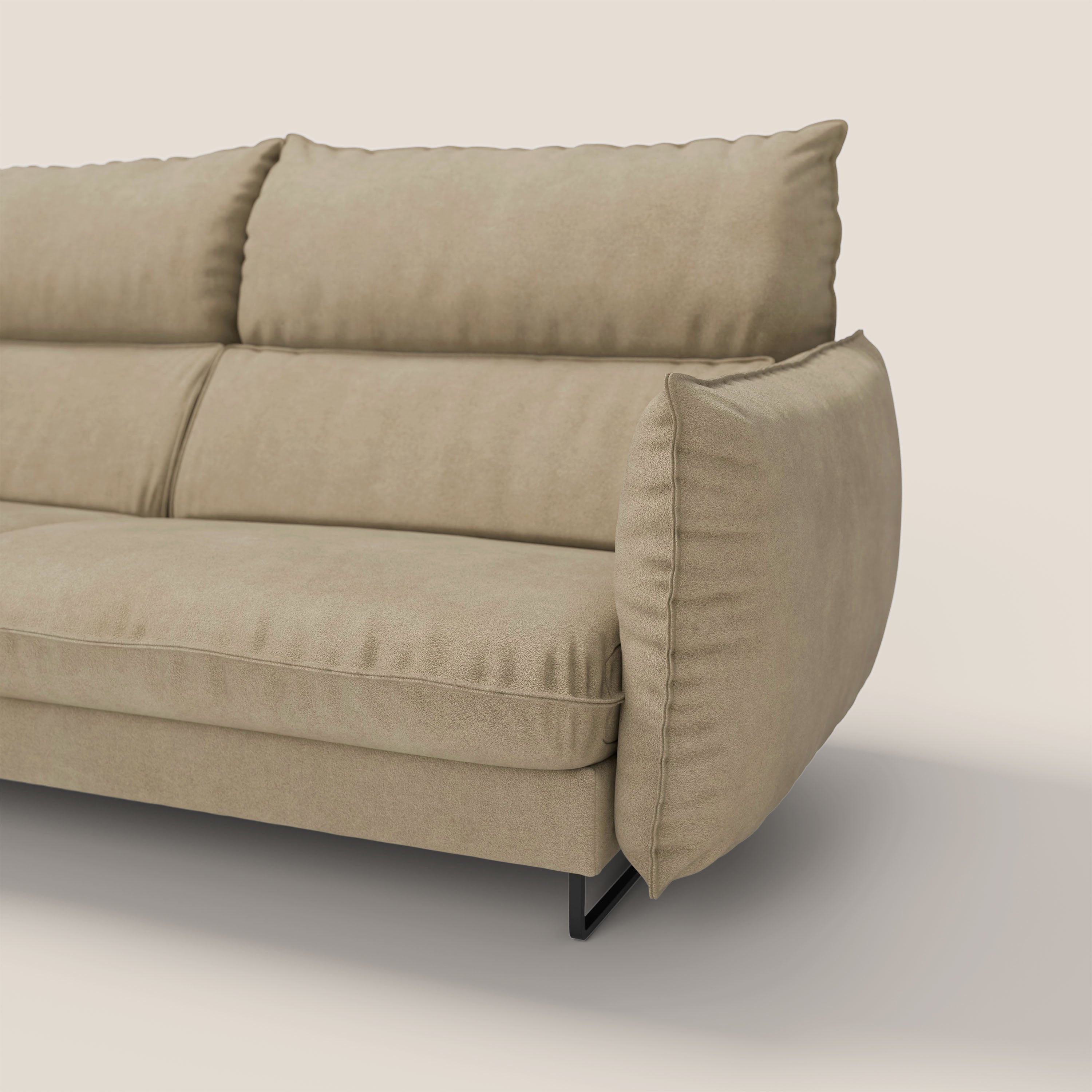 Monamour Divano dal design moderno con opzione relax elettrico in microfibra smacchiabile impermeabile T11 beige - divani.store