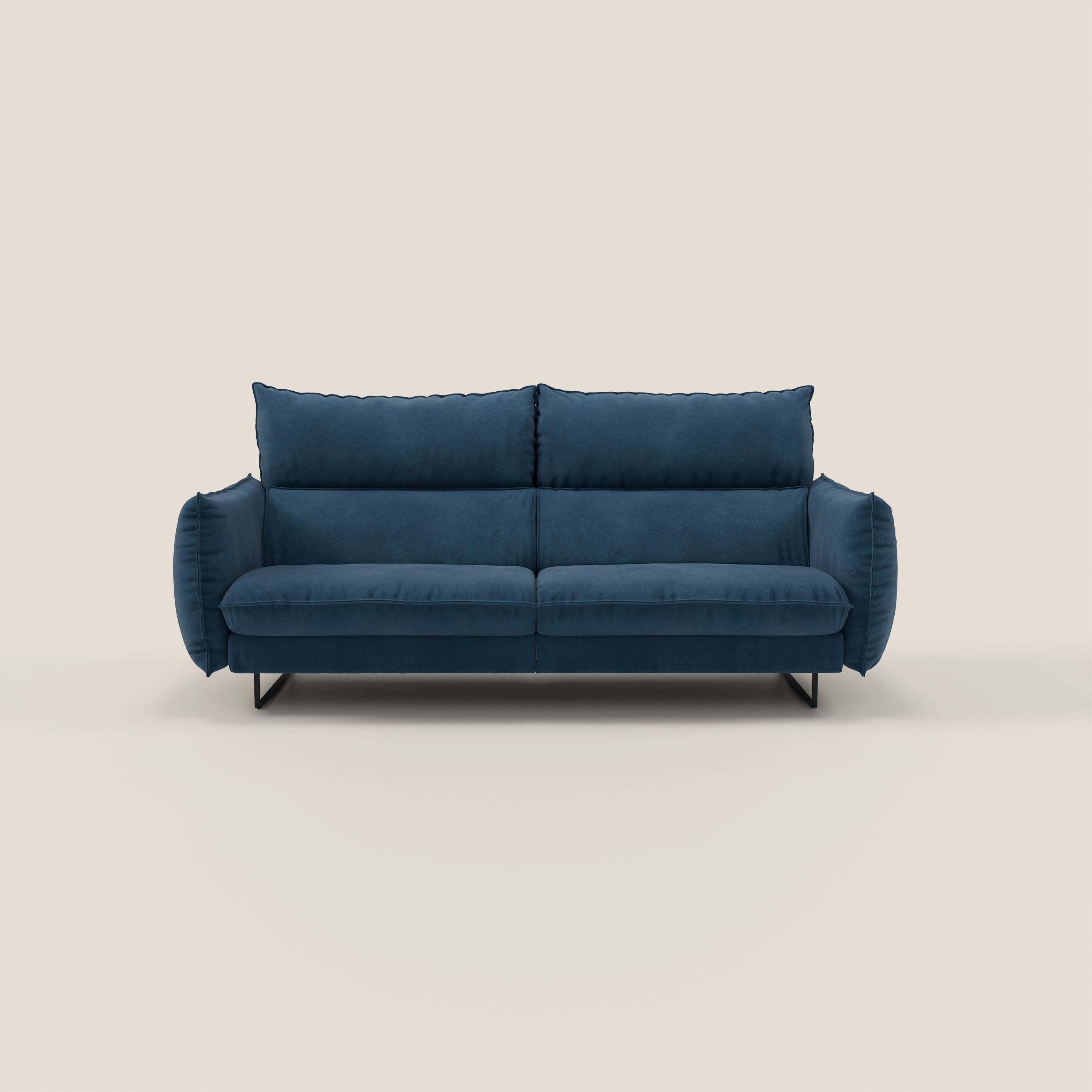 Monamour Divano dal design moderno con opzione relax elettrico in microfibra smacchiabile impermeabile T11 blu - divani.store