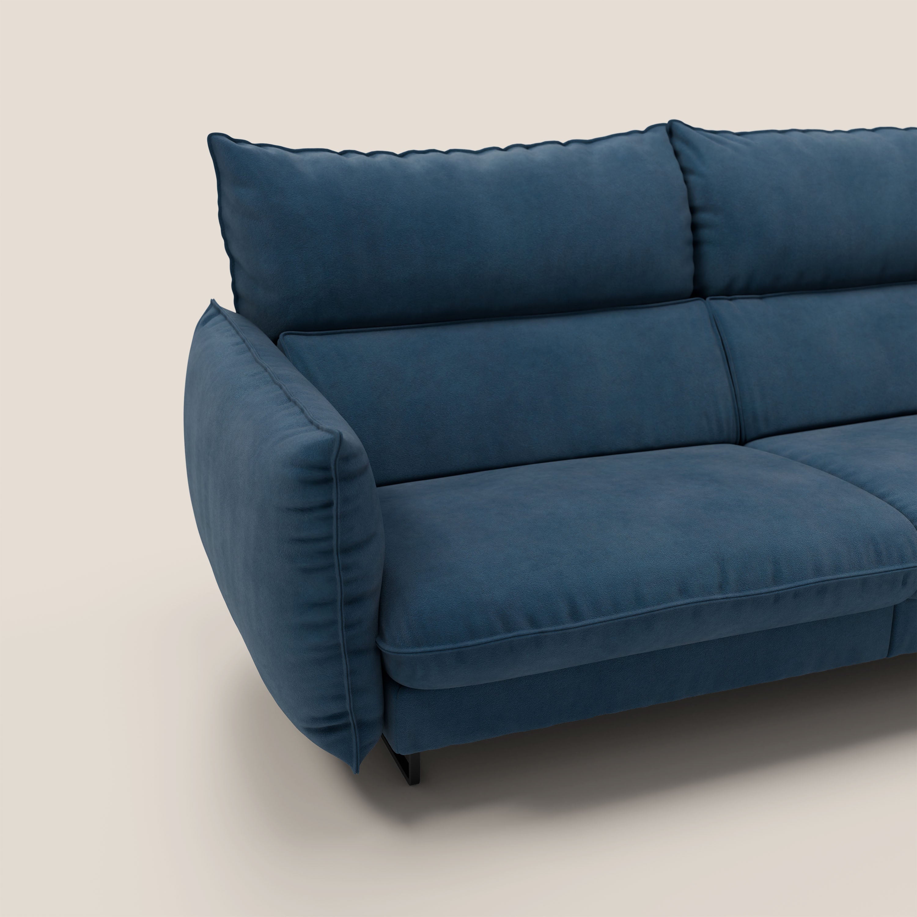 Monamour Divano dal design moderno con opzione relax elettrico in microfibra smacchiabile impermeabile T11 blu - divani.store