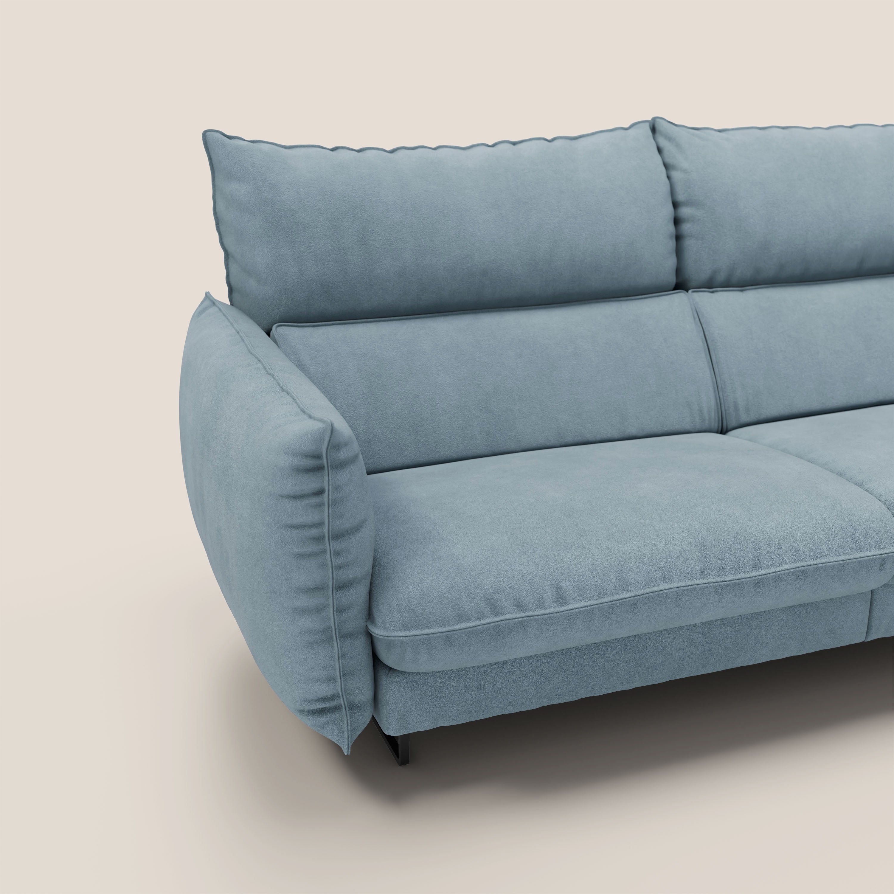 Monamour Divano dal design moderno con opzione relax elettrico in microfibra smacchiabile impermeabile T11 carta da zucchero - divani.store