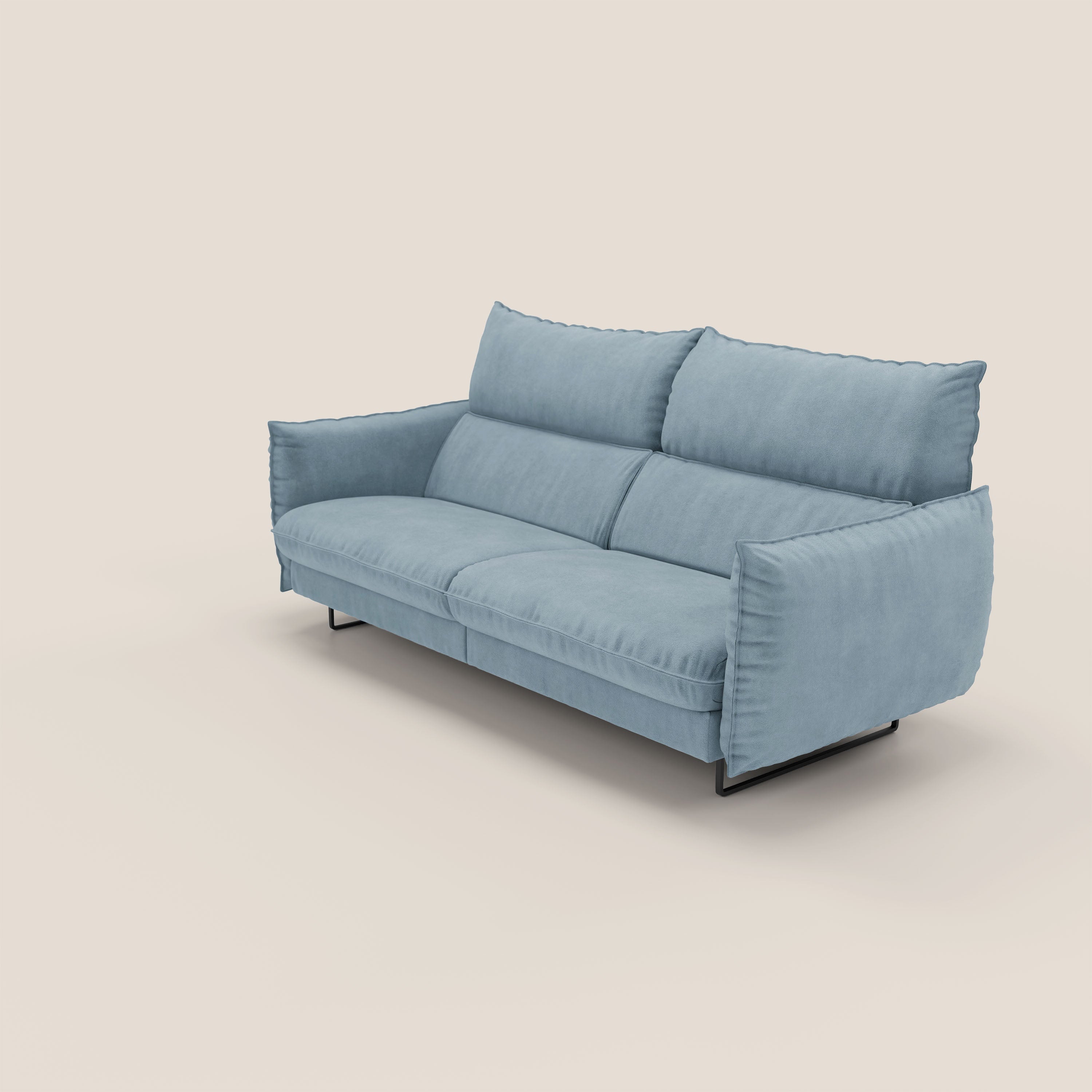 Monamour Divano dal design moderno con opzione relax elettrico in microfibra smacchiabile impermeabile T11 carta da zucchero - divani.store