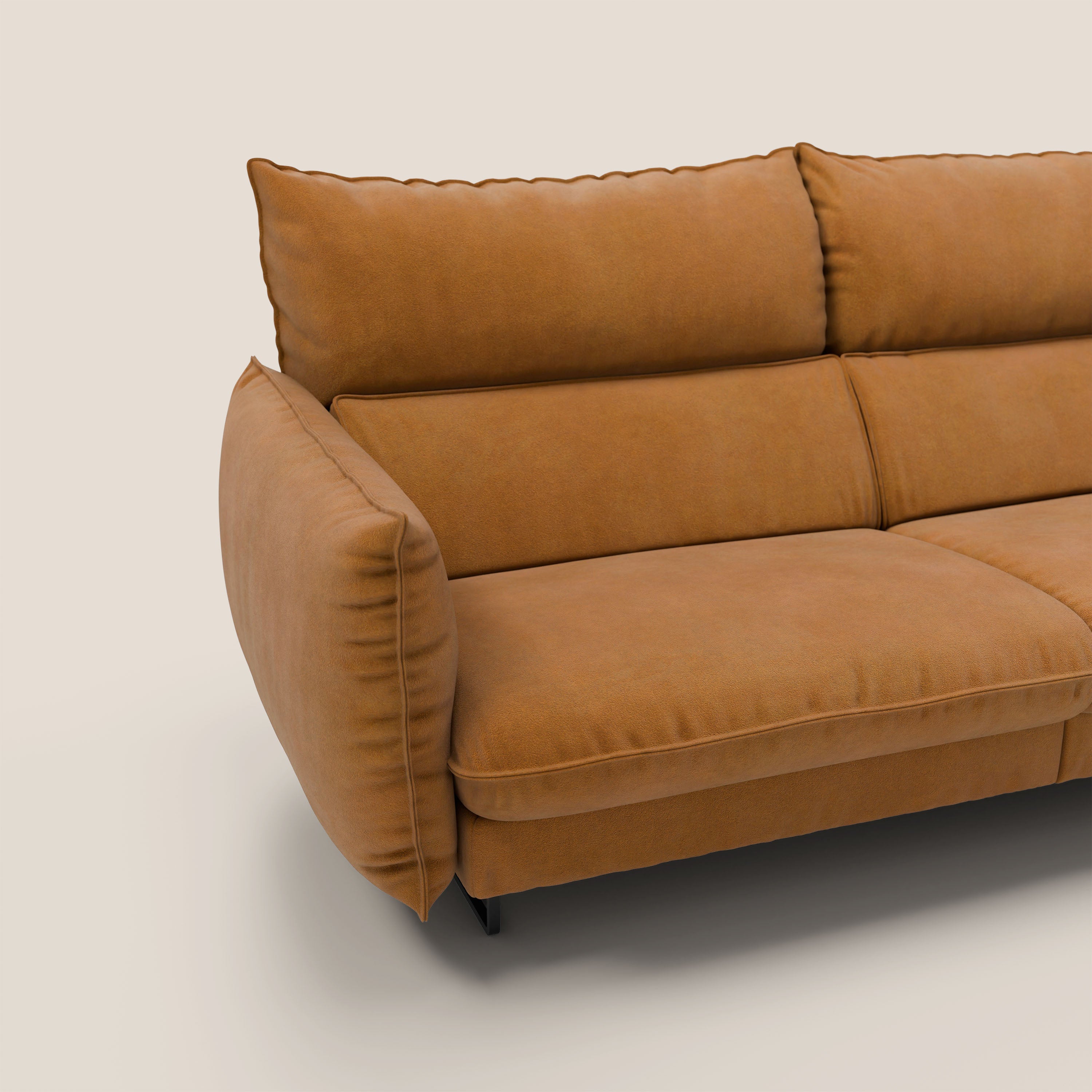 Monamour Divano dal design moderno con opzione relax elettrico in microfibra smacchiabile impermeabile T11 cuoio - divani.store