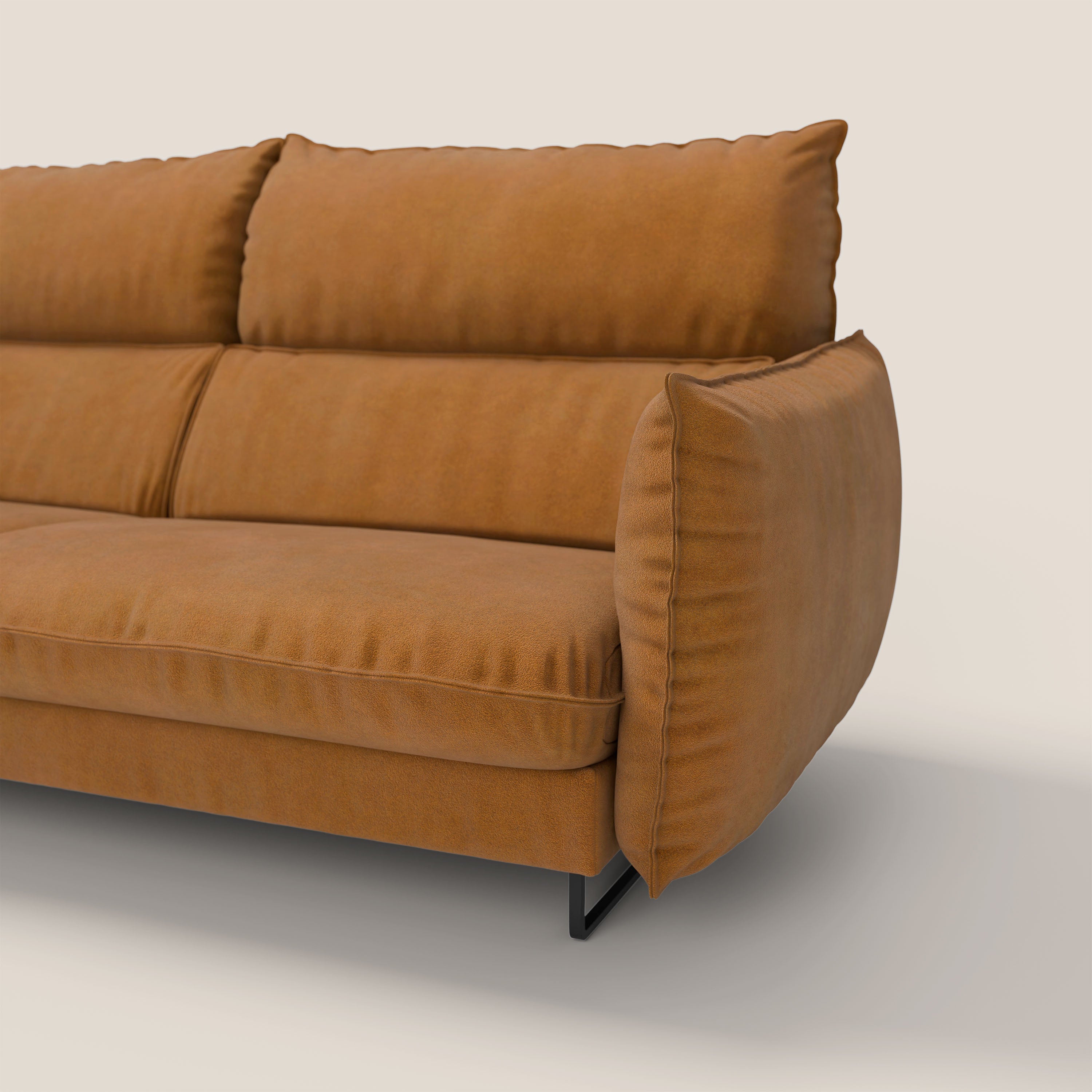 Monamour Divano dal design moderno con opzione relax elettrico in microfibra smacchiabile impermeabile T11 cuoio - divani.store