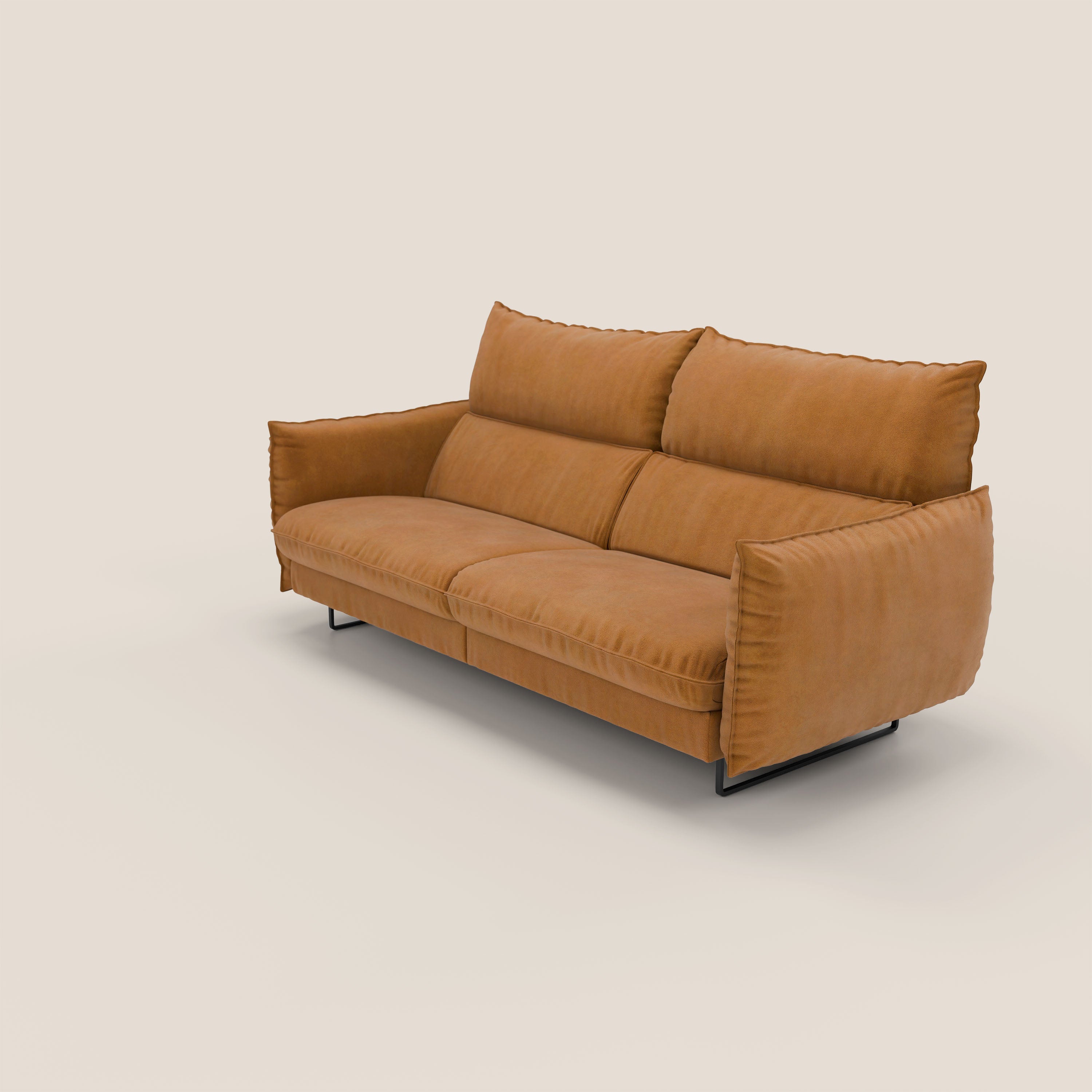 Monamour Divano dal design moderno con opzione relax elettrico in microfibra smacchiabile impermeabile T11 cuoio - divani.store